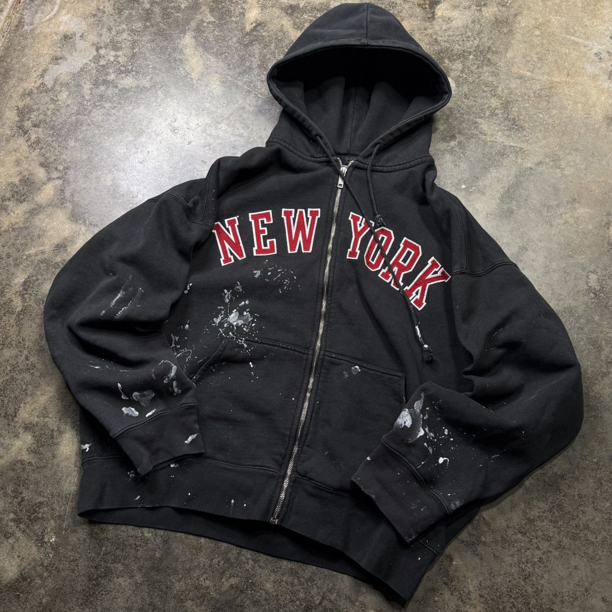 Vintage black baggy new york city painter zip up hoodie Size US XL / EU 56 / 4 - 2 Thumbnail