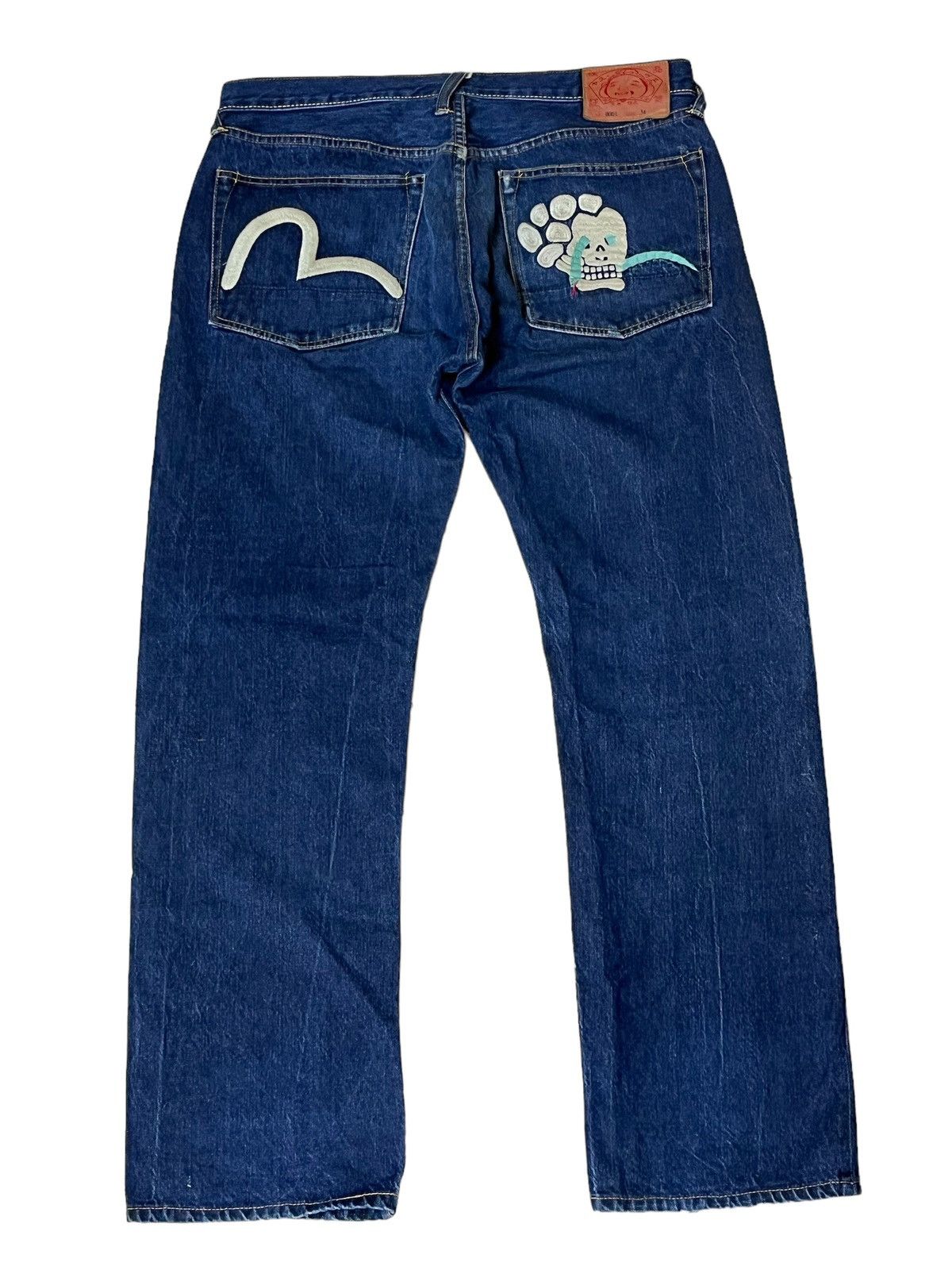 Evisu VINTAGE EVISU SEAGULL SKULL SNAKE EMBROIDERY SELVEDGE JEANS Size US 35 - 2 Thumbnail