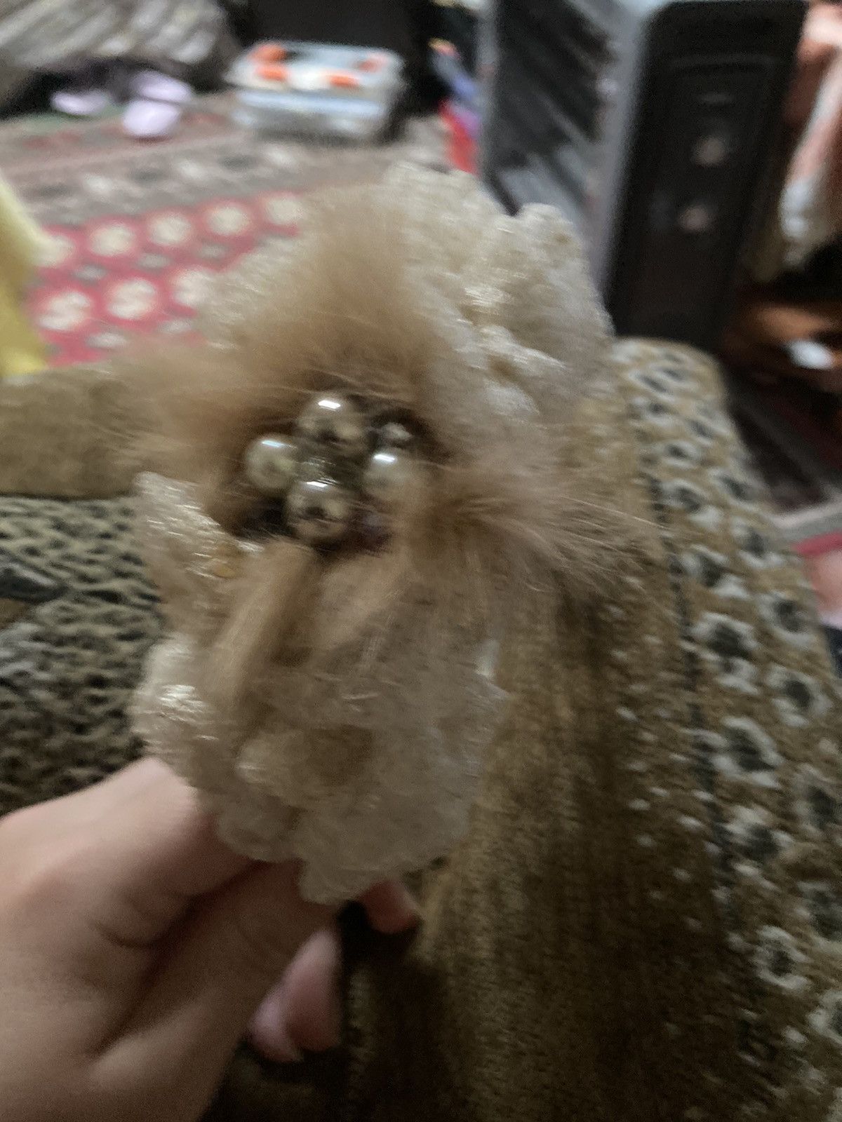 Other Handmade head band with fluffy pompom and beads on it Size ONE SIZE - 3 Thumbnail