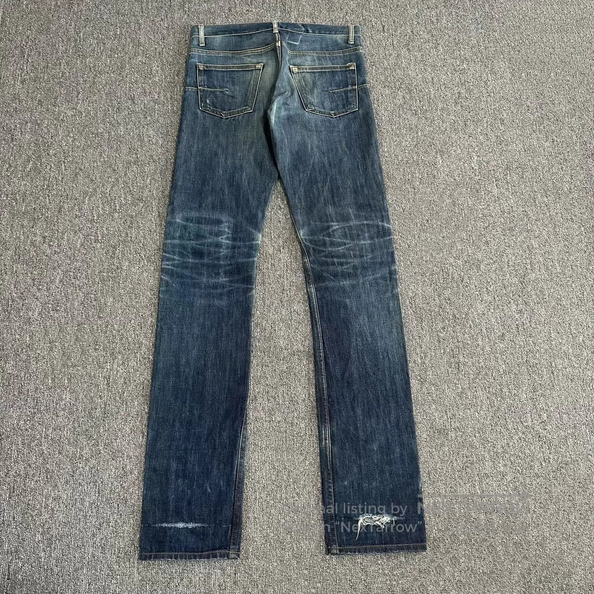 Hedi Slimane Dior Homme Vintage Washed Blue Destroyed Jeans. Size US 29 - 6 Thumbnail