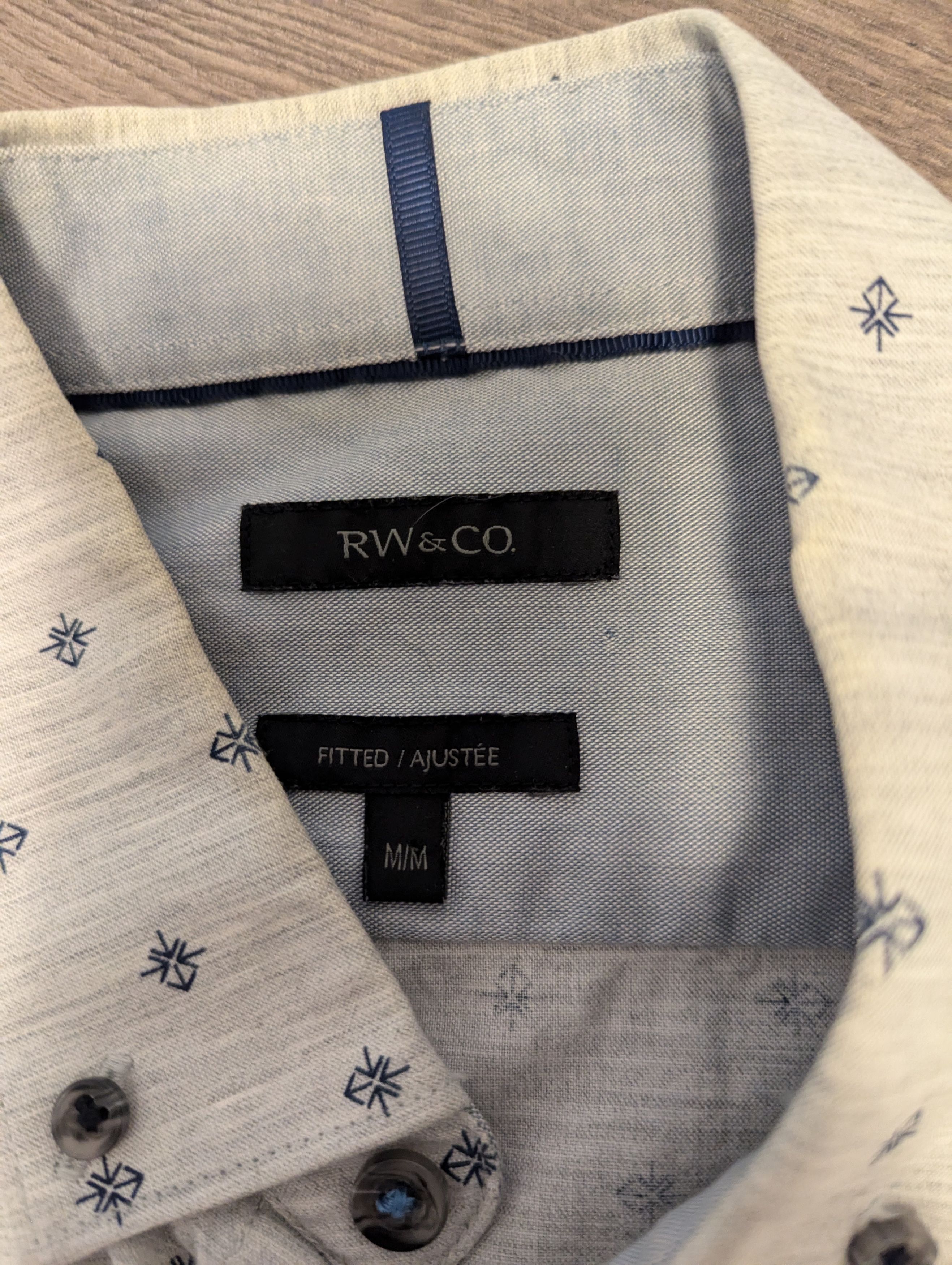 RW&CO. Men's RW & Co. Grey Pattern Button-Up Size US M / EU 48-50 / 2 - 3 Thumbnail