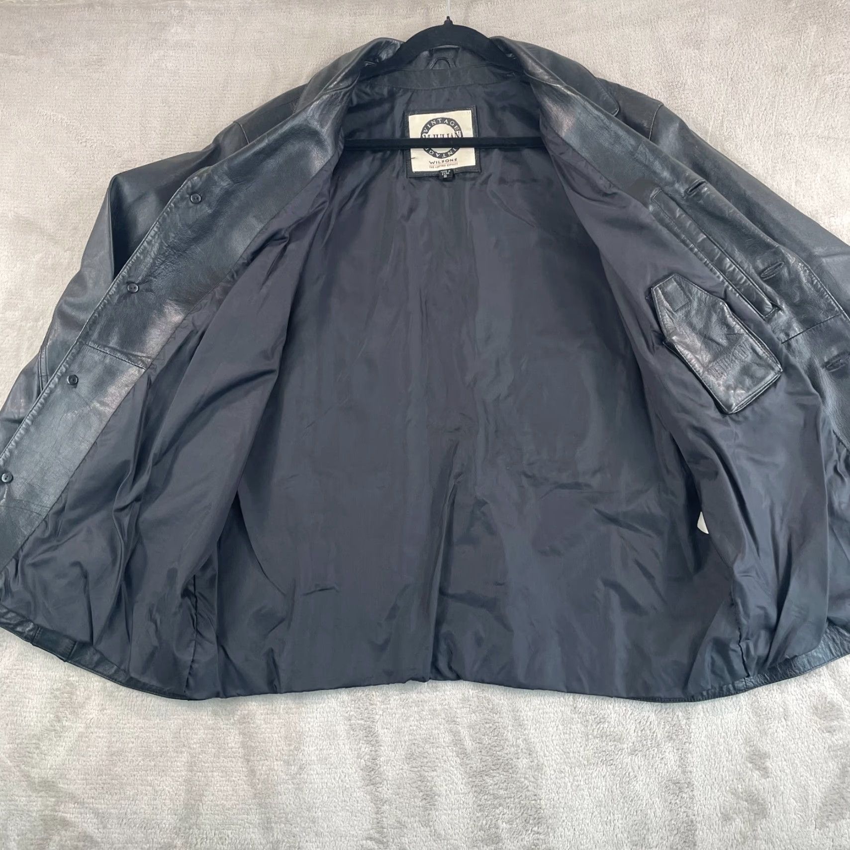Vintage VINTAGE Wilsons Leather M Julian Jacket Coat Men S Black 100% Leather 80s Lined Fashionable Overcoat Mens Black Jacket Size US S / EU 44-46 / 1 - 3 Thumbnail