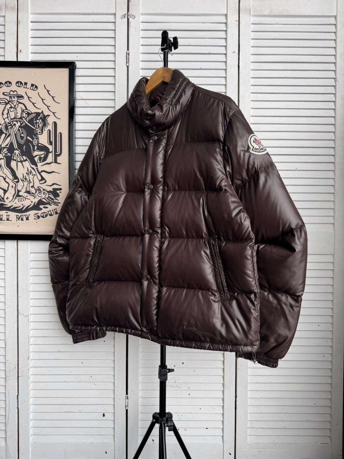 Moncler Moncler Maya Chocolate Brown Glossy Down Puffer Jacket Size US XL / EU 56 / 4 - 1 Thumbnail