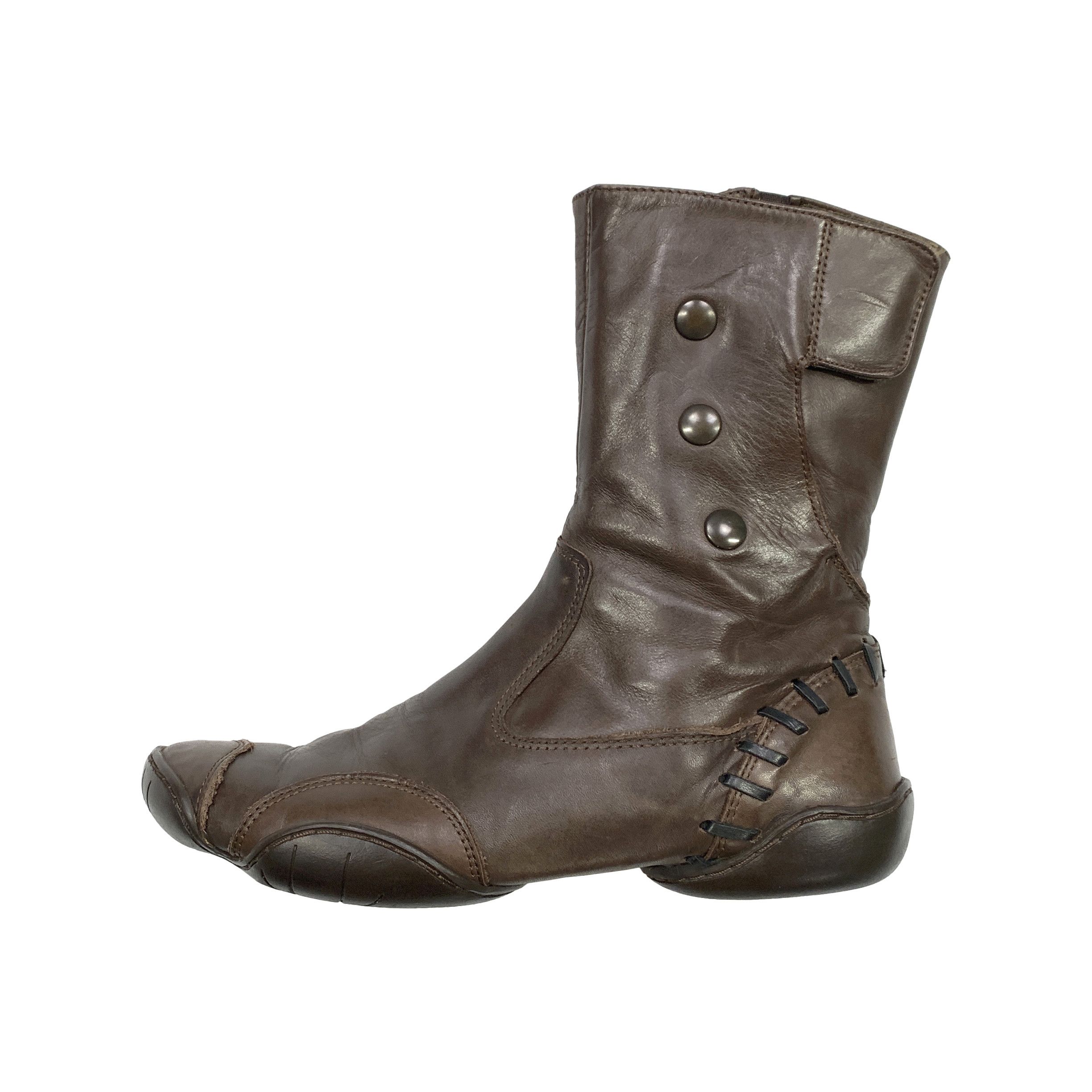 Marithe + Francois Girbaud 00's Leather Zip Up Boots Size US 8 / IT 38 - 1 Thumbnail