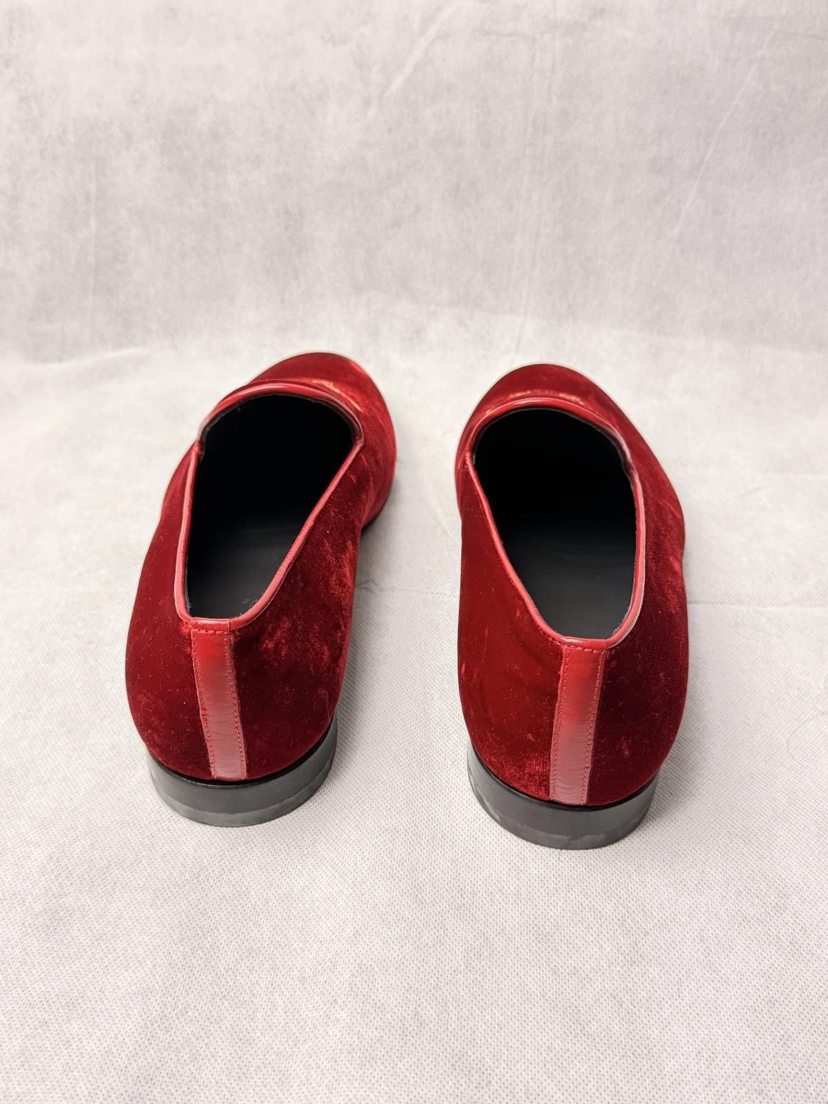Versace Versace Medusa Head Velvet Loafers Red Gold SZ 44.5 US 11.5 Size US 11.5 / EU 44-45 - 4 Thumbnail