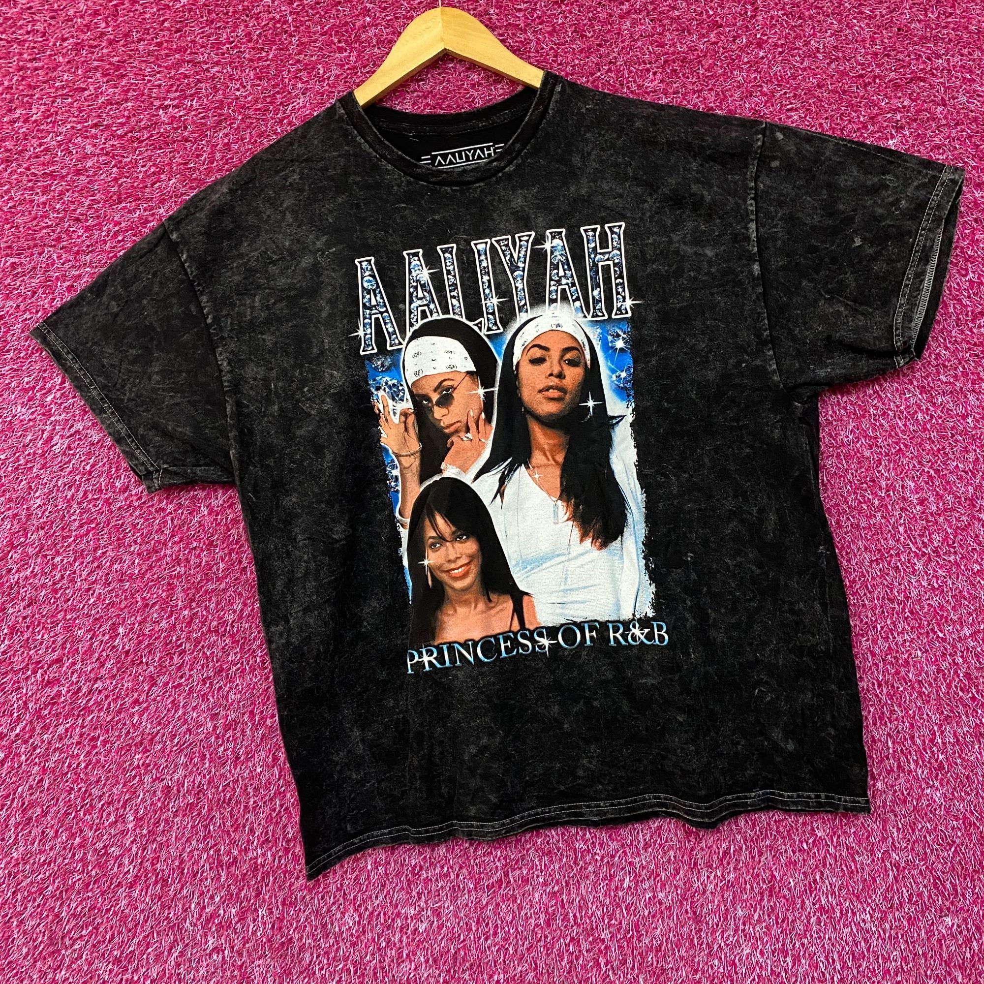 Rap Tees Aaliyah Princess Of RnB mineral Wash Tshirt size XL Size US XL / EU 56 / 4 - 3 Thumbnail