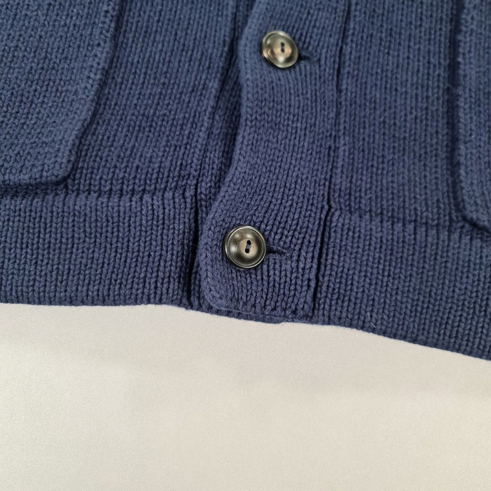 Polo Ralph Lauren Polo Ralph Lauren Cardigan Mens Navy Blue XL Shawl Neck Heavyweight Cotton Jumper Pockets Size US XL / EU 56 / 4 - 4 Thumbnail