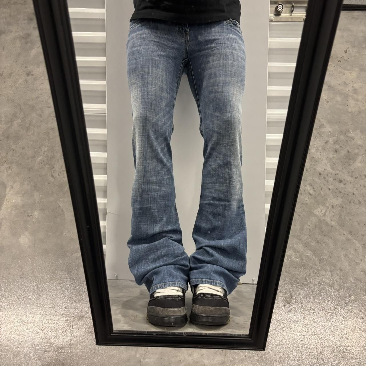Japanese Brand × Vintage Crazy Vintage Y2K/2000s Faded Light Wash Flared Denim Jeans! Size US 27 - 1 Thumbnail