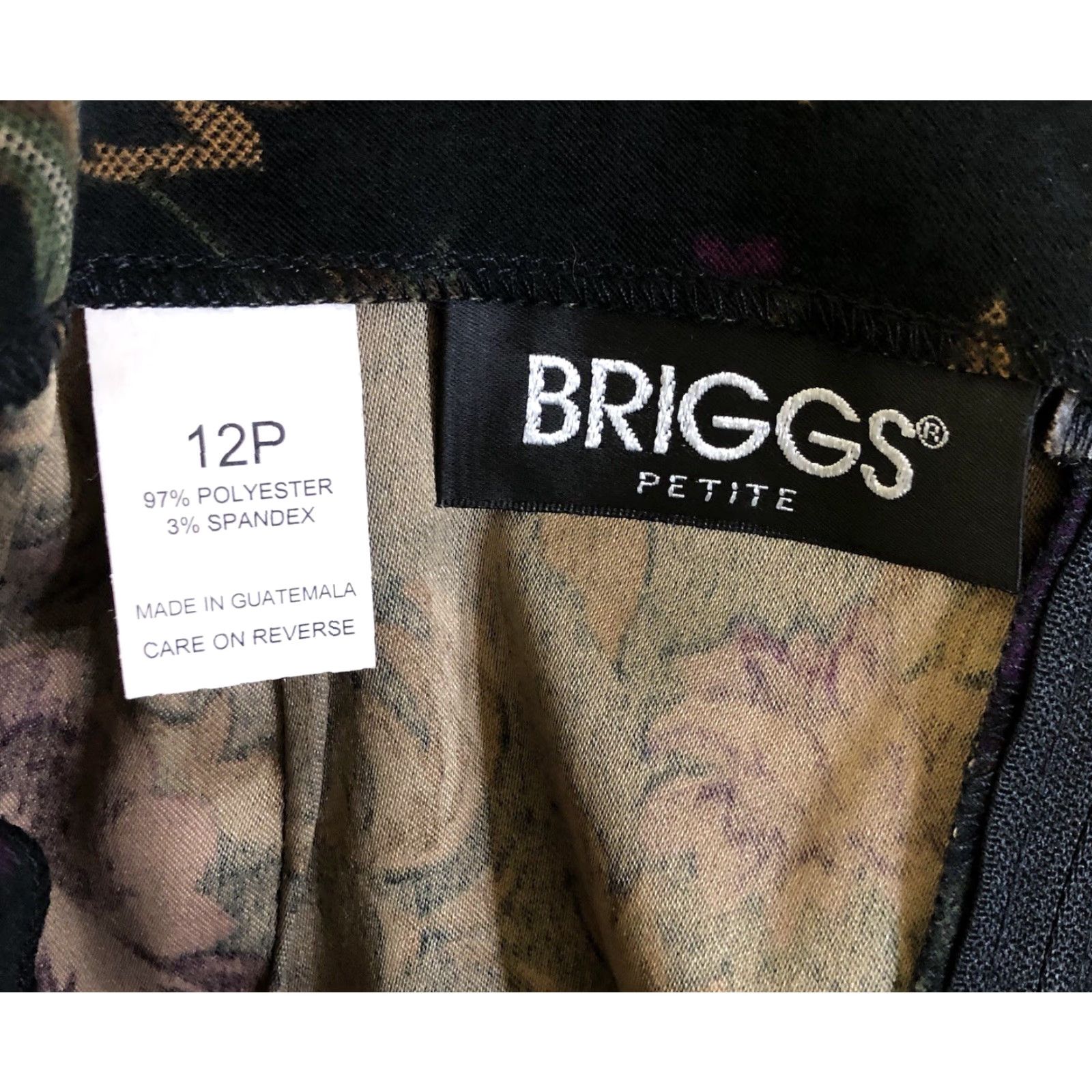 Vintage VINTAGE Briggs Midi Skirt 12P Blk Purple Floral 31"W Career Cottage Whimsigoth Size 34" / US 12 / IT 48 - 3 Thumbnail