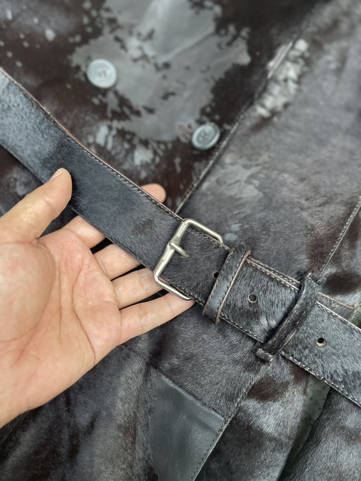 Neil Barrett Double-Breasted Leather Coat - Made in Italy