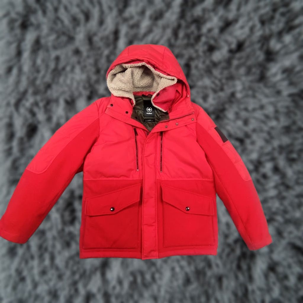 Vintage Strellson Anniversary Edition red jacket Mens Winter down fur hooded PP Size US M / EU 48-50 / 2 - 1 Thumbnail