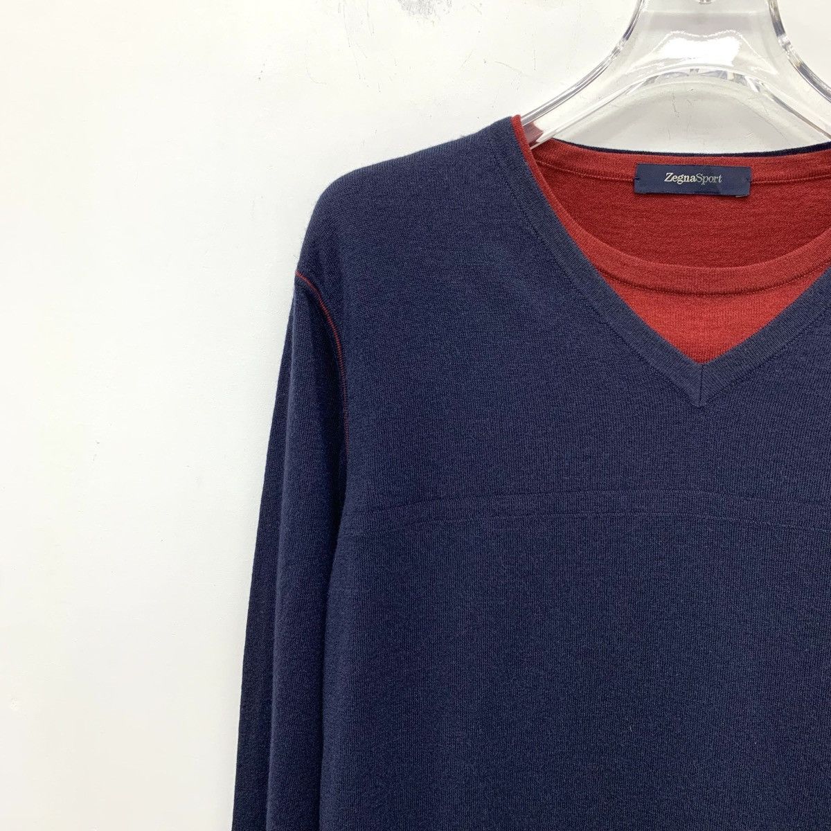 Z Zegna Zegna Wool Fake Two-piece Long Sleeve Knit Sweater K26WX Size XS / US 0-2 / IT 36-38 - 3 Thumbnail