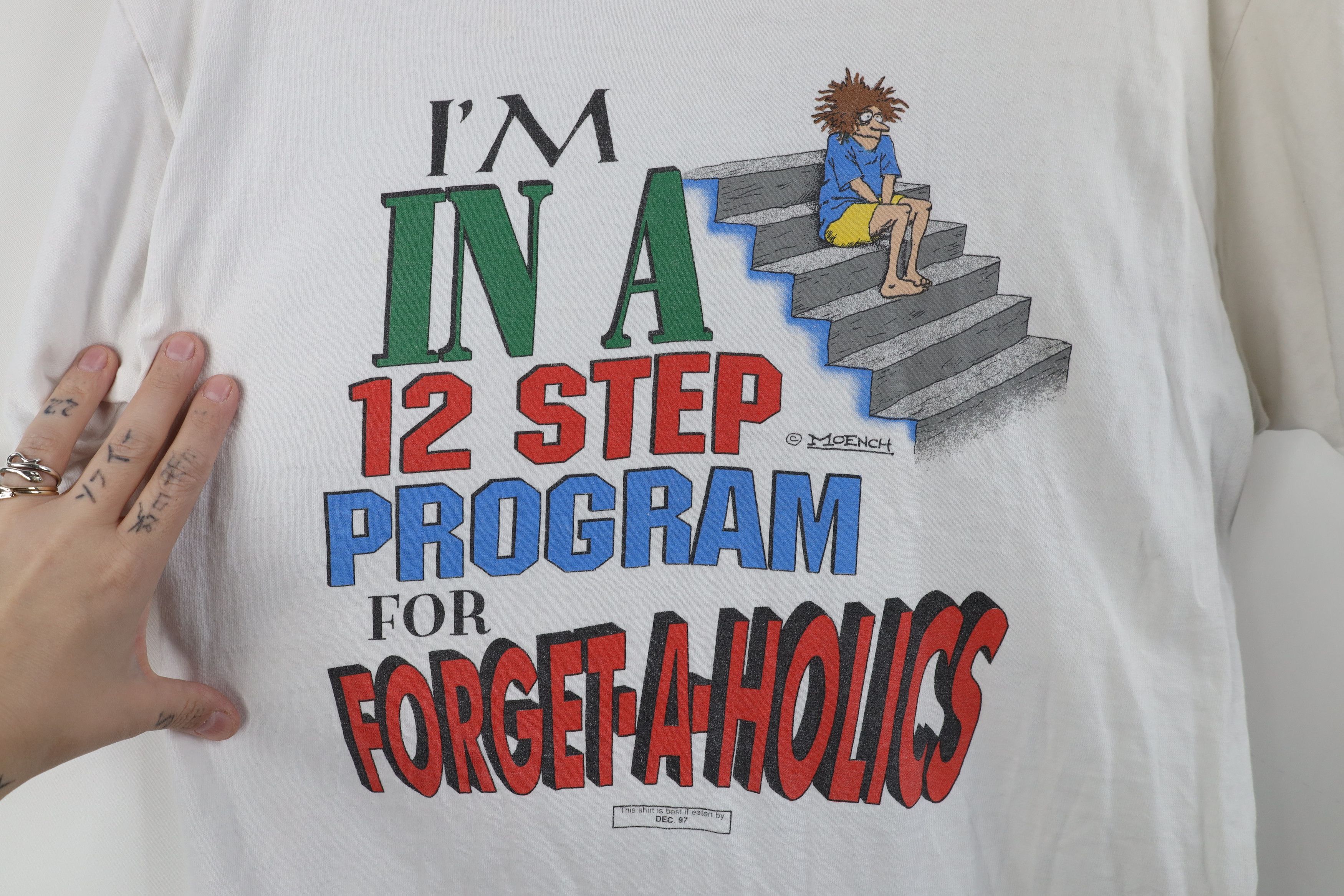 Vintage Vintage 90s 12 Step Program Funny Comic T-Shirt USA Size L / US 10 / IT 46 - 4 Thumbnail