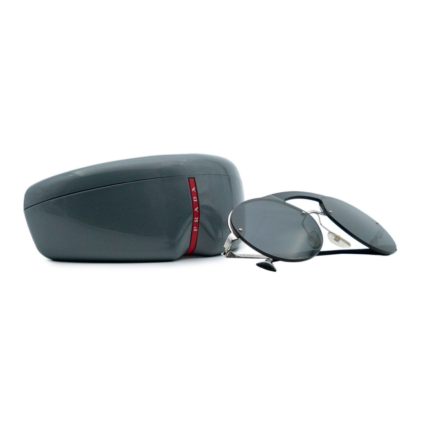 Prada Prada SPR 65T Round Double Bridge Silver Logo Sunglasses Size ONE SIZE - 10 Thumbnail
