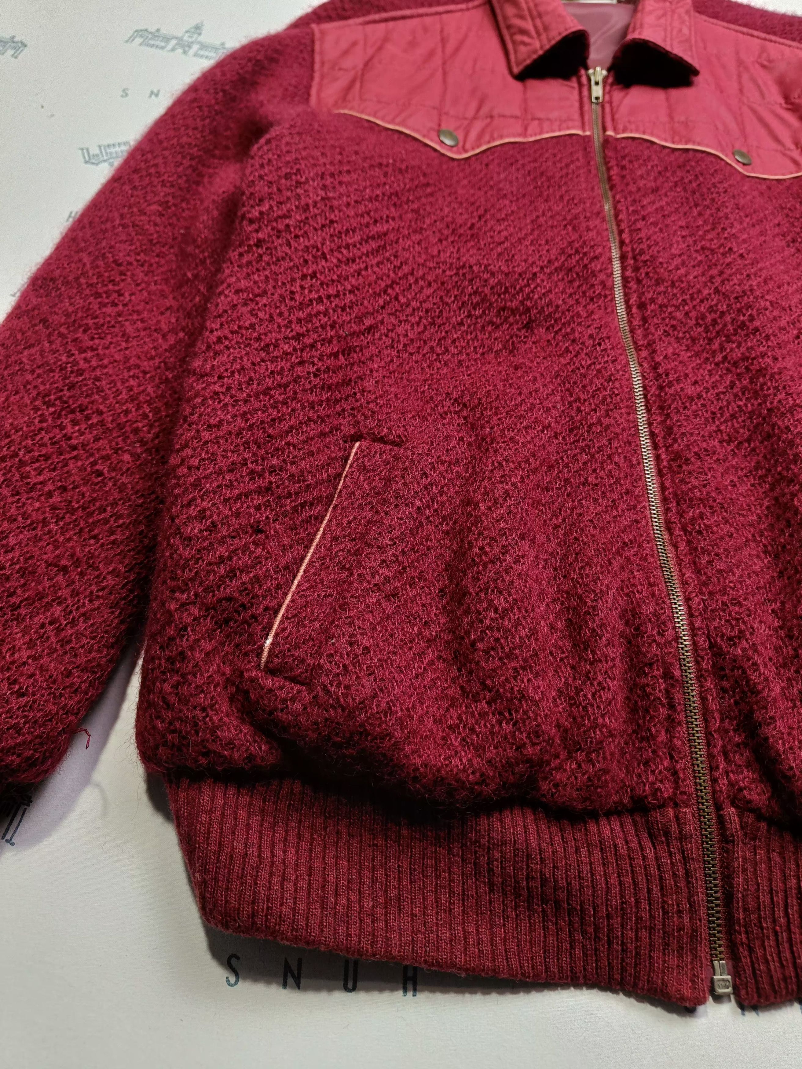 Lindbergh Vintage Lindbergh Maroon Knit Jacket Size US M / EU 48-50 / 2 - 4 Thumbnail
