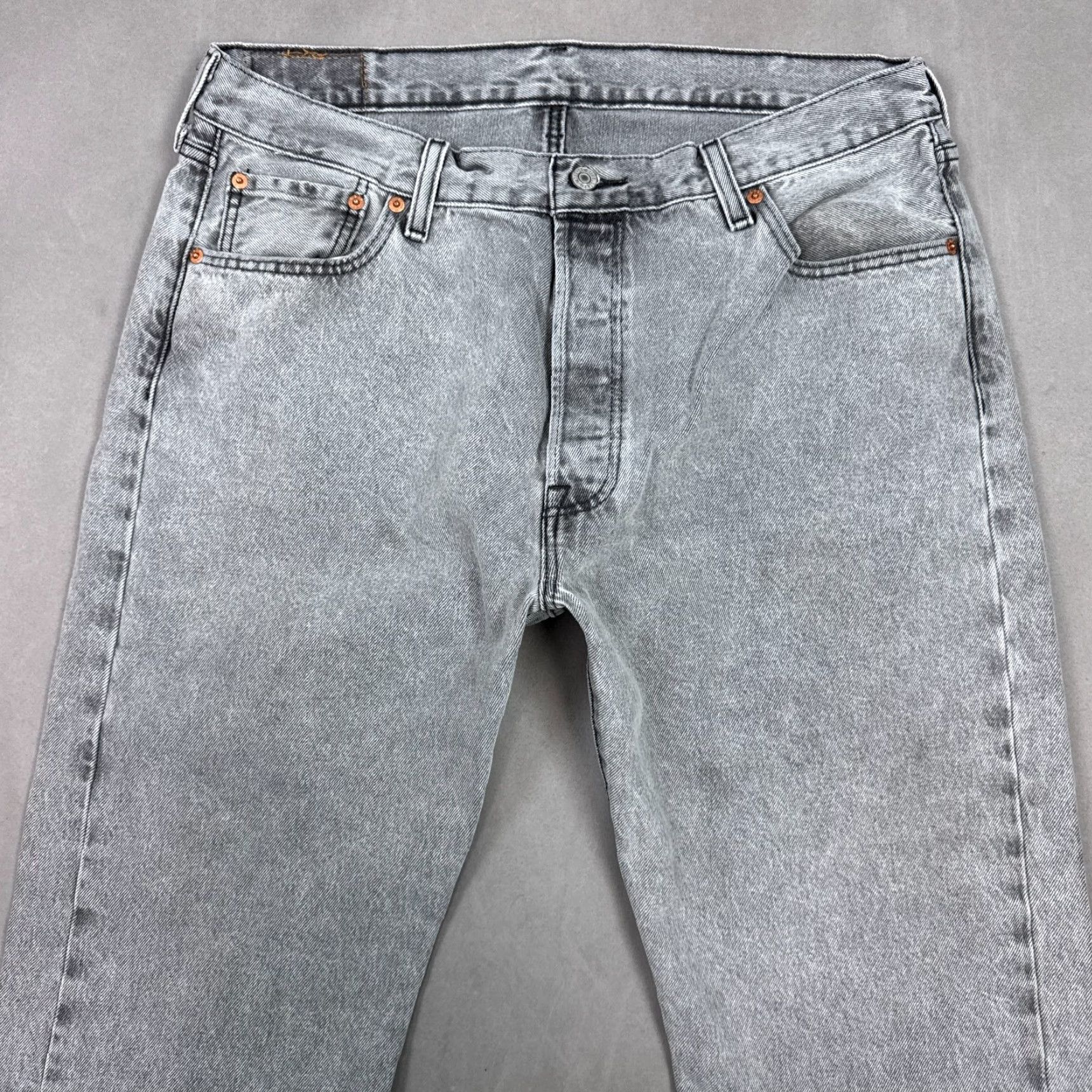 Levi's Levi's 501 Jeans Mens 36x30 Black Button Fly Denim Pants Distressed Vintage? No. Size US 36 / EU 52 - 4 Thumbnail