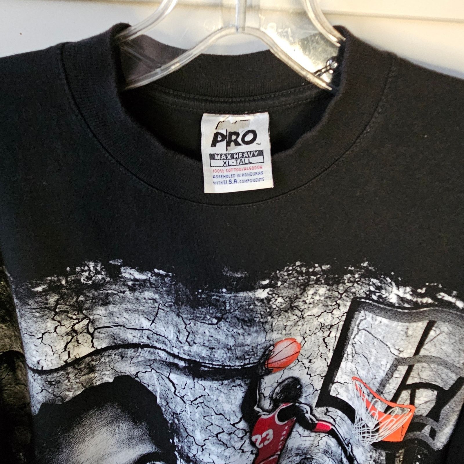 Vintage 90s Vtg Michael Jordan Chicago Bulls Black Tshirt Just Do It Size US XL / EU 56 / 4 - 9 Thumbnail
