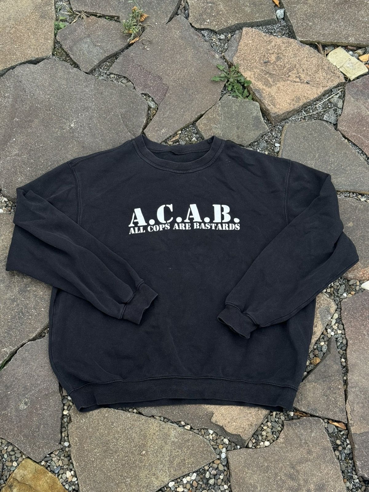 Vintage Vintage A.C.A.B Sweatshirt streetwear black ultras NWA Size US L / EU 52-54 / 3 - 1 Thumbnail