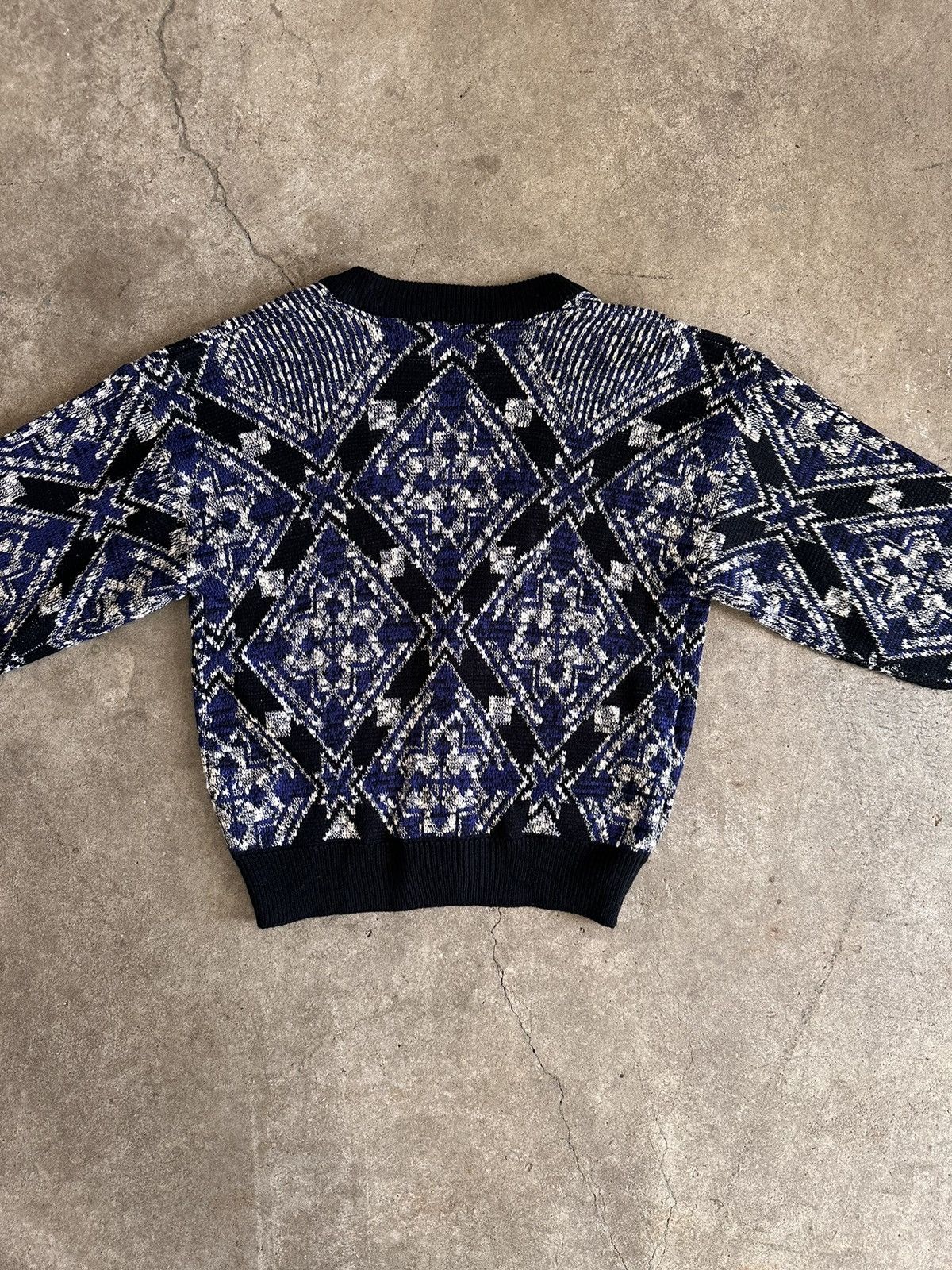 City Streets × Vintage 90s Blue Pattern Cardigan Size US M / EU 48-50 / 2 - 5 Thumbnail