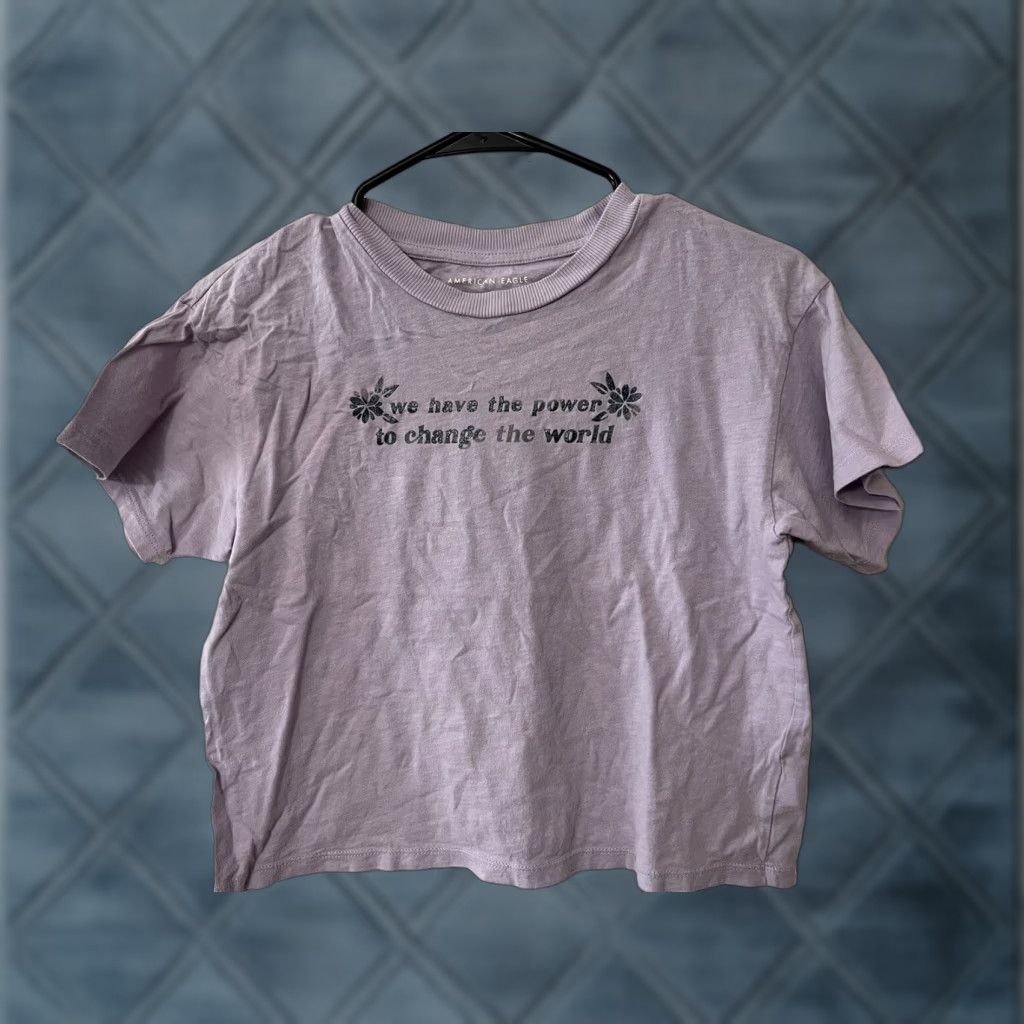 American Eagle Outfitters VINTAGE American Eagle Outfitters CROPPED T-SHIRT Womens XS Purple Butterfly Pattern Short Sleeve Crew Neck 90s Style Mens Womens Girls? Size XS / US 0-2 / IT 36-38 - 1 Thumbnail