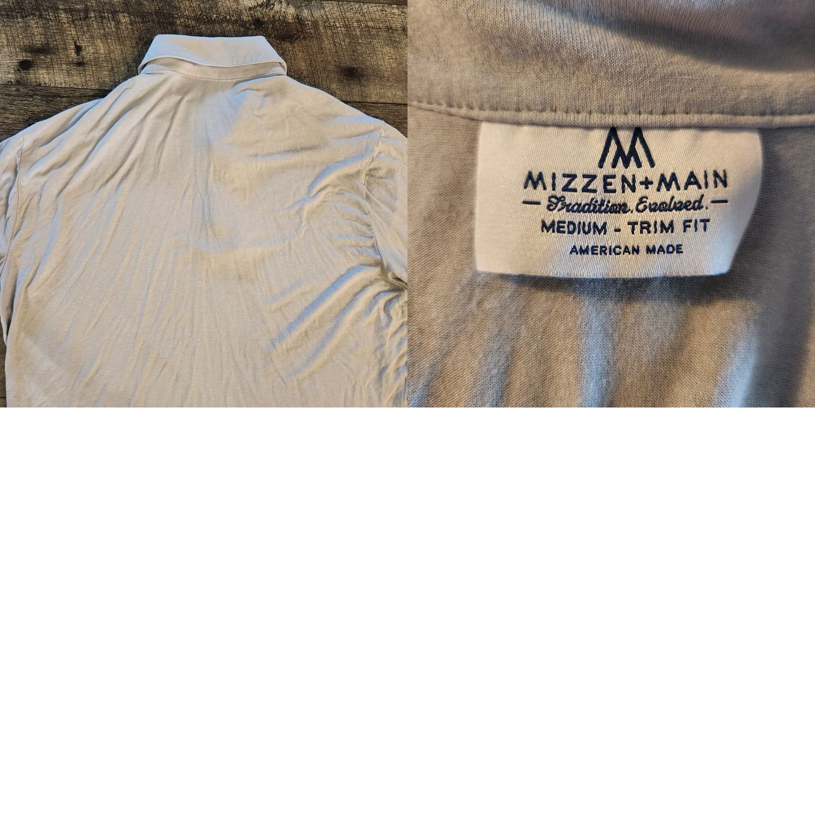 Mizzen+Main Mizzen+Main Polo Shirt Mens Medium Trim Fit Gray Stretch Soft Casual Shirt Size US M / EU 48-50 / 2 - 8 Thumbnail