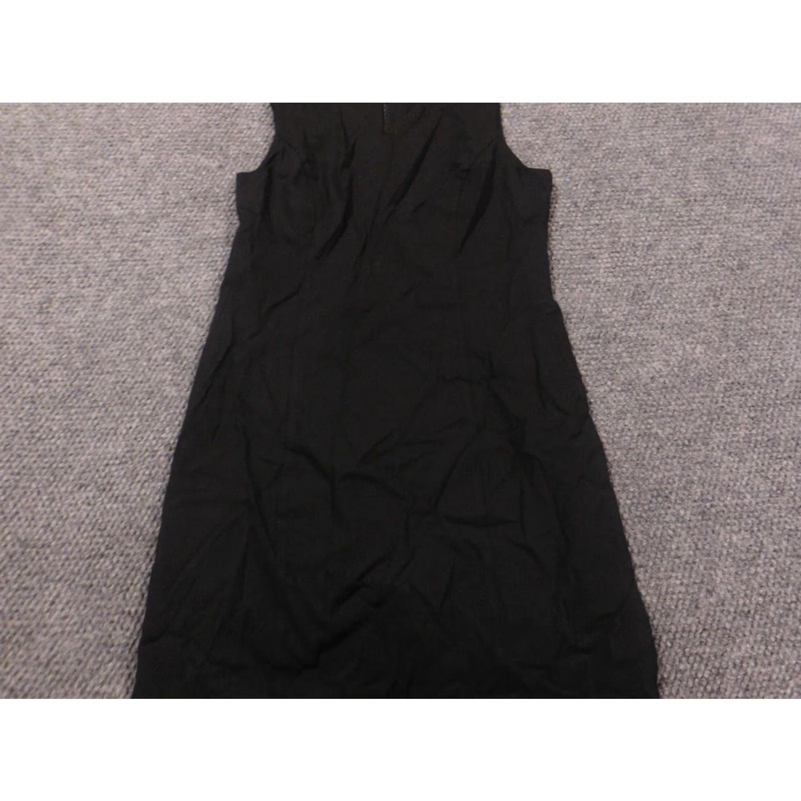 Gap Gap Womens Dress A-Line 8 Long Black Zip Crew Neck Sleeveless Dolman Sleeve Rayon Polyester Stretch Lined Ruffle Solid Vintage No Size M / US 6-8 / IT 42-44 - 3 Thumbnail