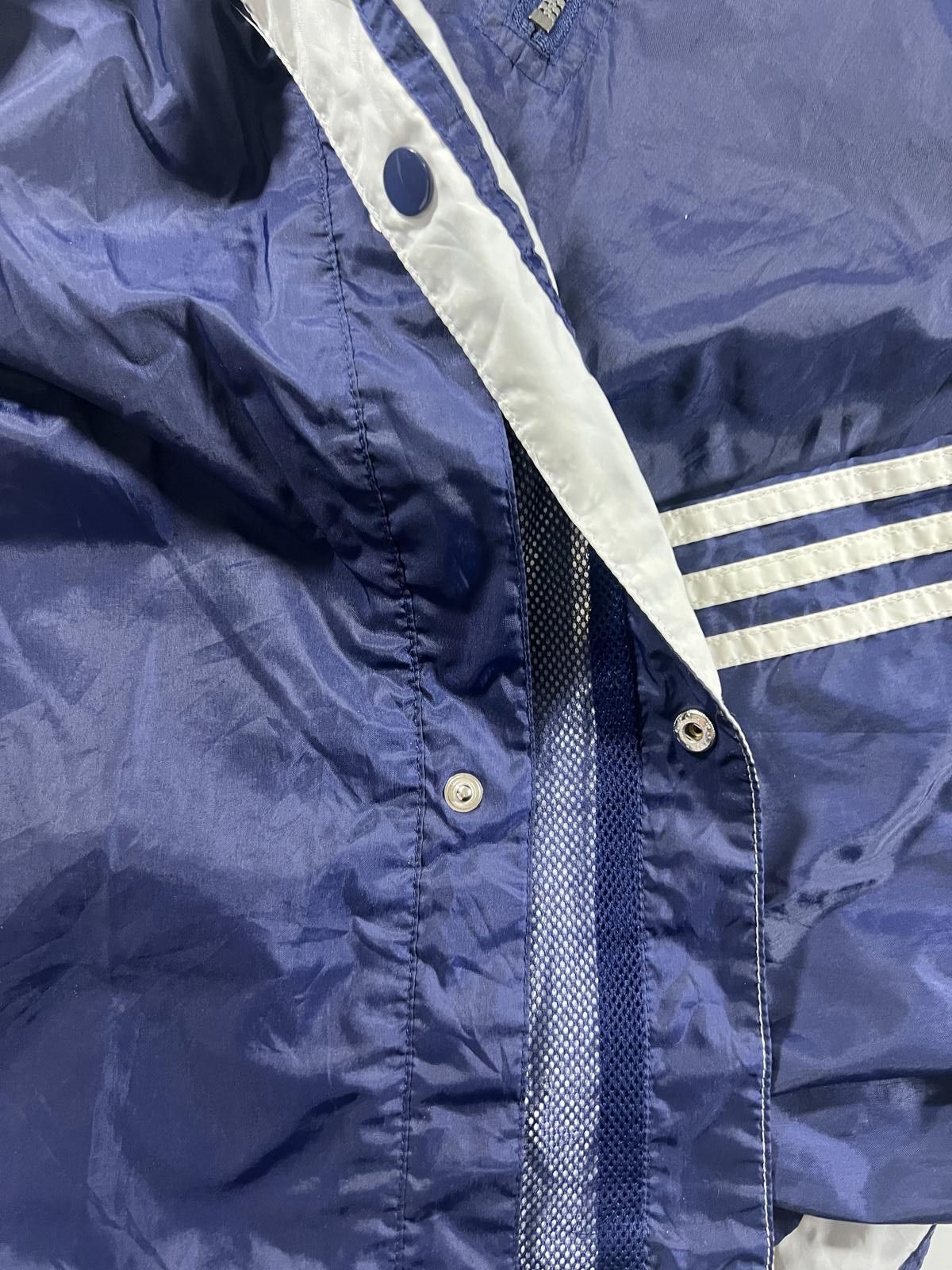 Adidas Adidas Navy Blue Windbreaker Jacket with Hood Stripes L Size US L / EU 52-54 / 3 - 7 Thumbnail