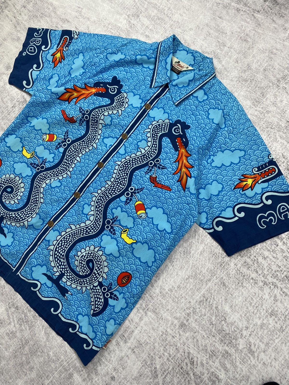 Mambo × Vintage Rare! Vintage mambo loud dragon hawaiian shirt button up 90s Size US XL / EU 56 / 4 - 2 Thumbnail