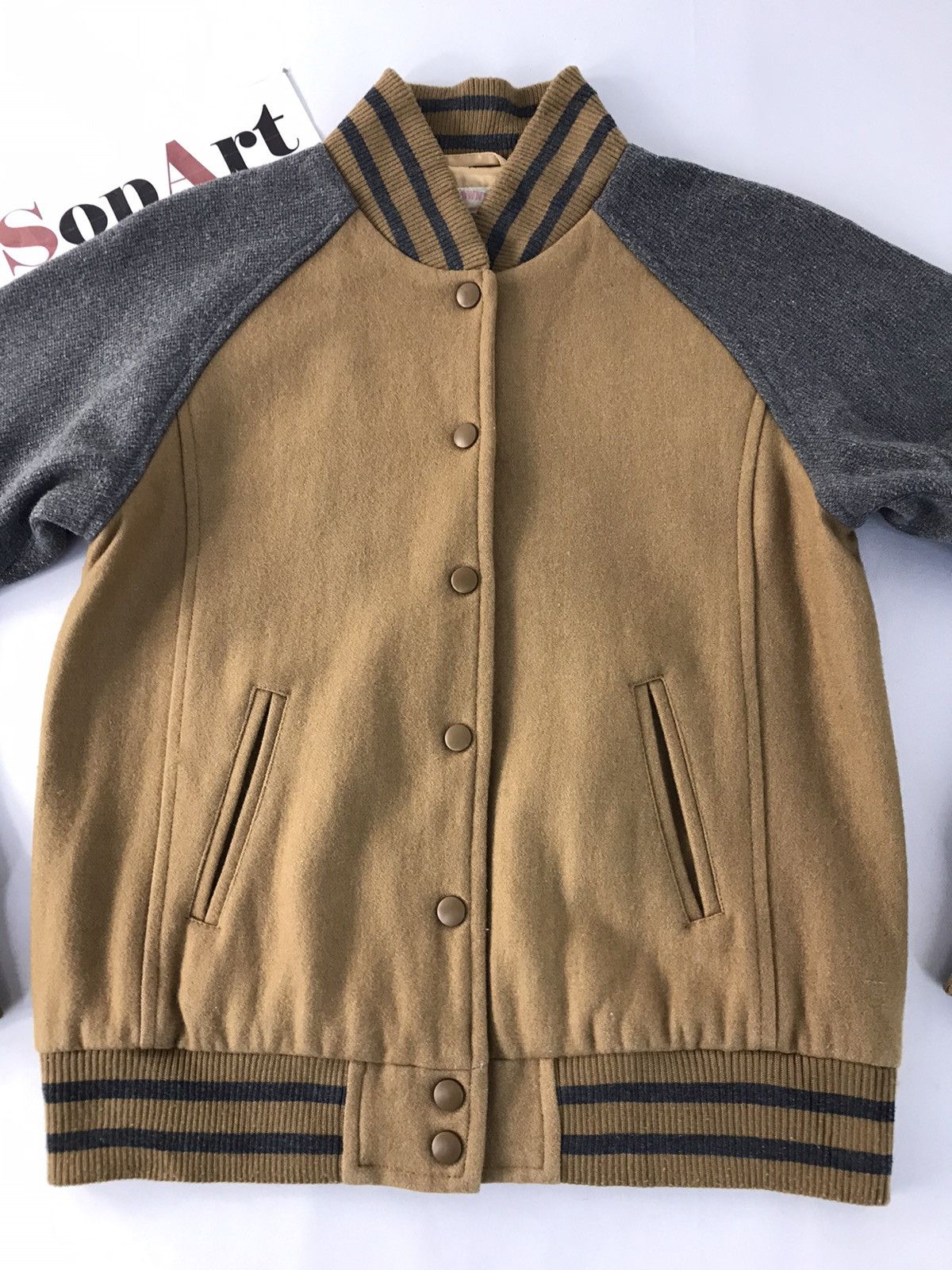Japanese Brand Vintage Browny Varsity Jacket Double Pocket Snap Button Size S / US 4 / IT 40 - 3 Thumbnail