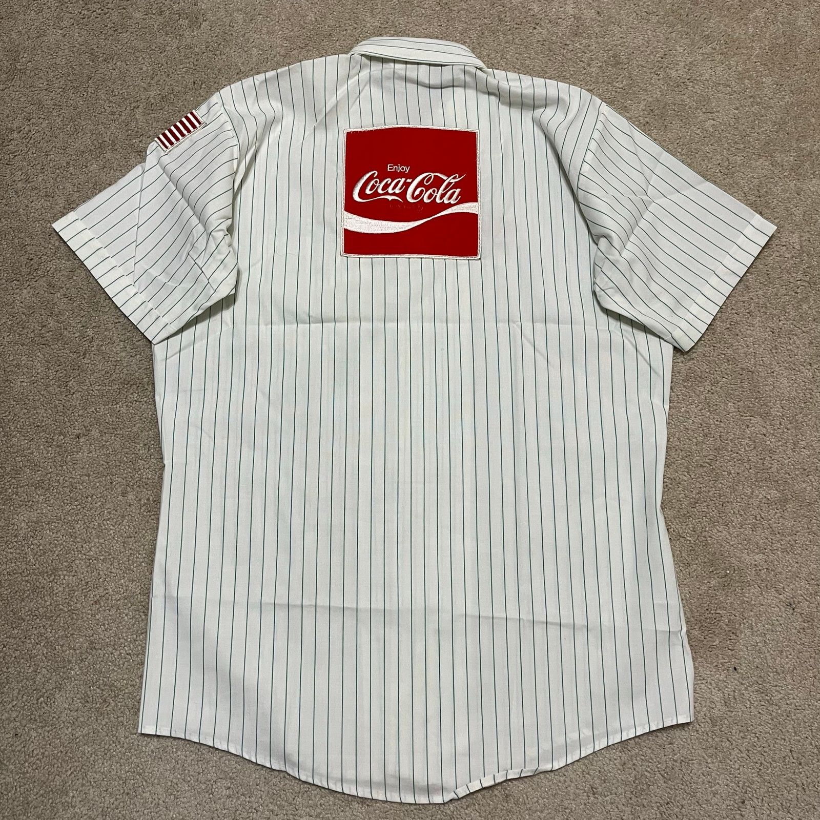 Other Vintage 70s Coca-Cola Unitog Union Pinstripe Work Shirt Size US L / EU 52-54 / 3 - 2 Thumbnail