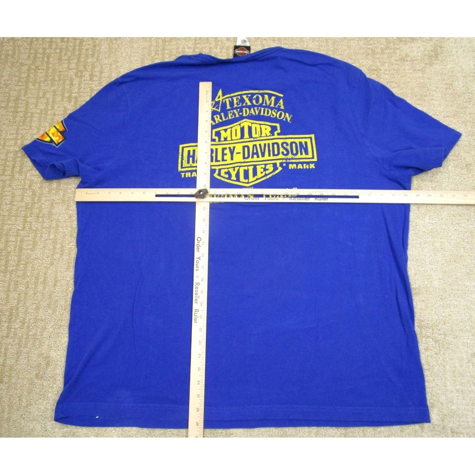 Harley Davidson Harley-Davidson Shirt Men 3XL Blue Texoma USA Biker Motorcycle Flames Graphic T-Shirt Short Sleeve Crew Neck Size US XXL / EU 58 / 5 - 5 Thumbnail