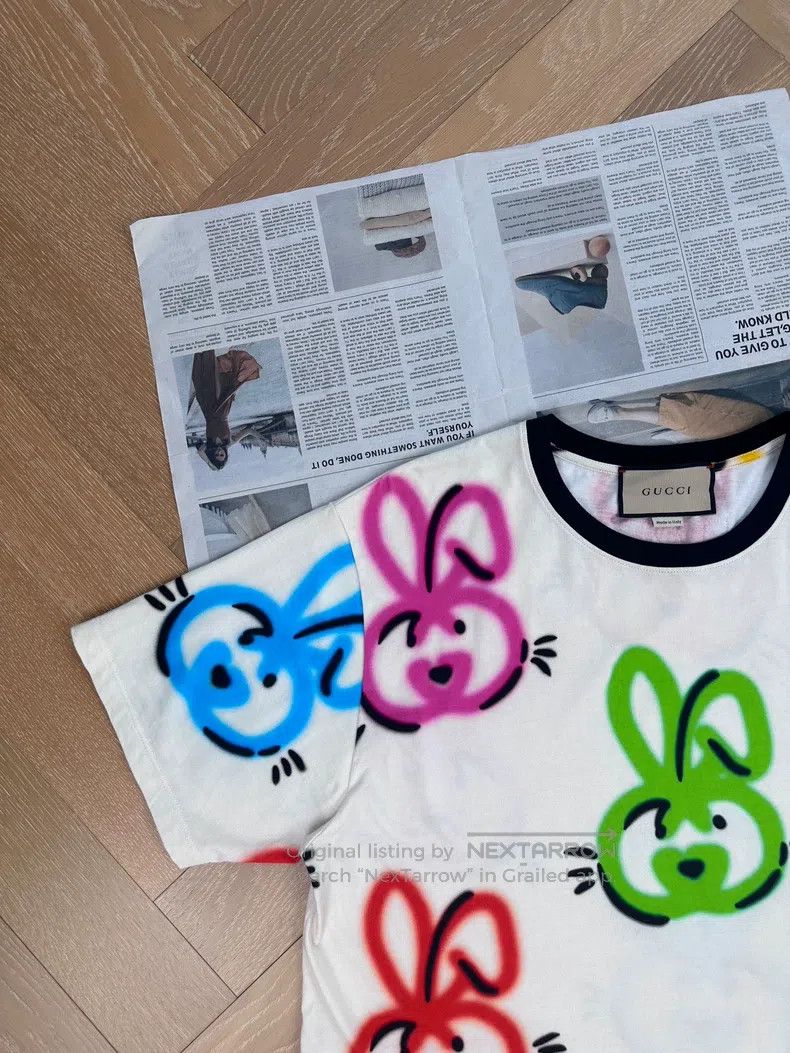 Gucci Gucci SS23 full print double G rabbit embroidery round-nec Size M / US 6-8 / IT 42-44 - 6 Thumbnail