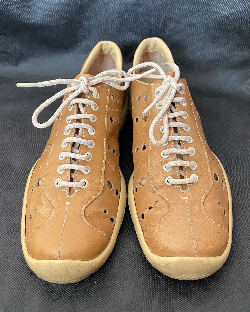 Prada 🔥 00s Prada Holes Americas Cup leather low top sneakers Size US 8.5 / IT 38.5 - 3 Thumbnail