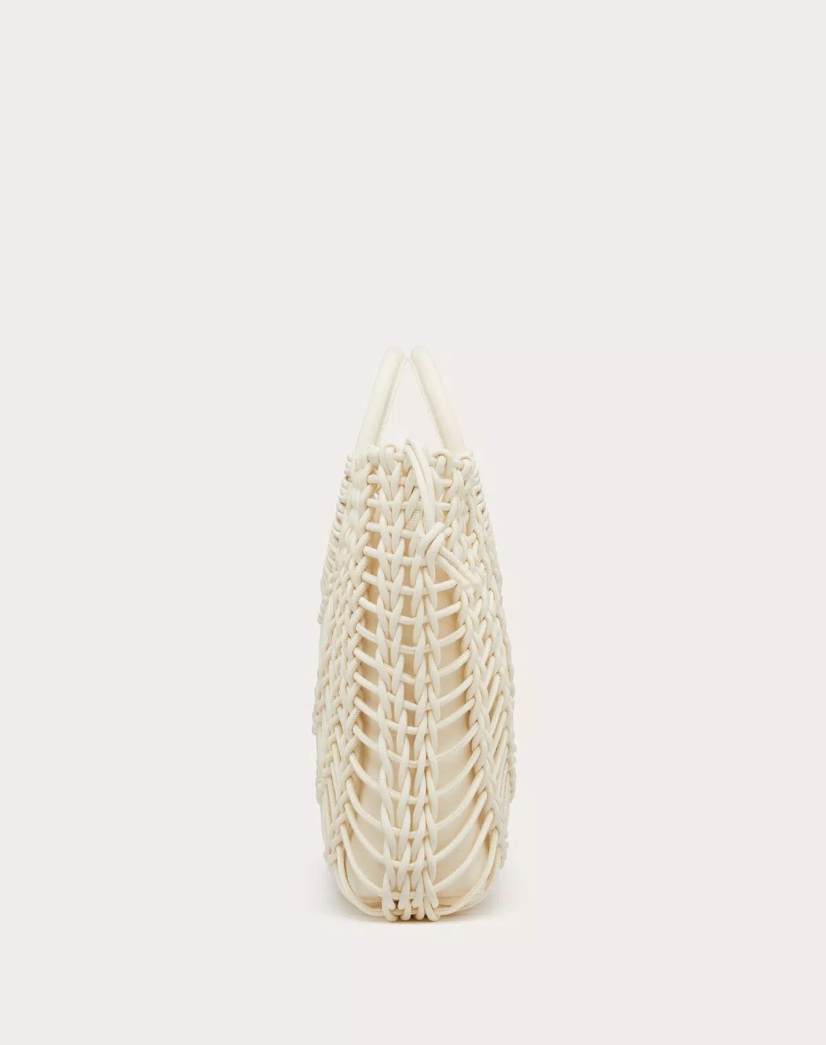 Valentino oc11z0725 Size:OS/Allknots Woven Leather Shopper in White Size ONE SIZE - 4 Thumbnail
