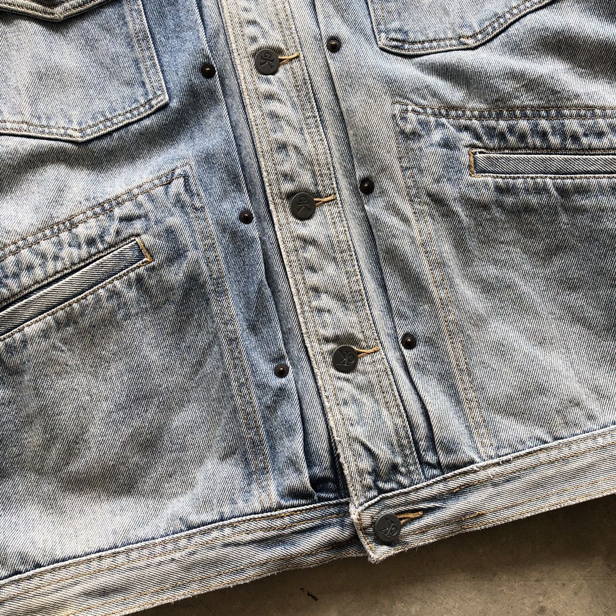 Calvin Klein CKJ Calvin Klein Jeans Distressed Denim Jacket Size US M / EU 48-50 / 2 - 6 Thumbnail