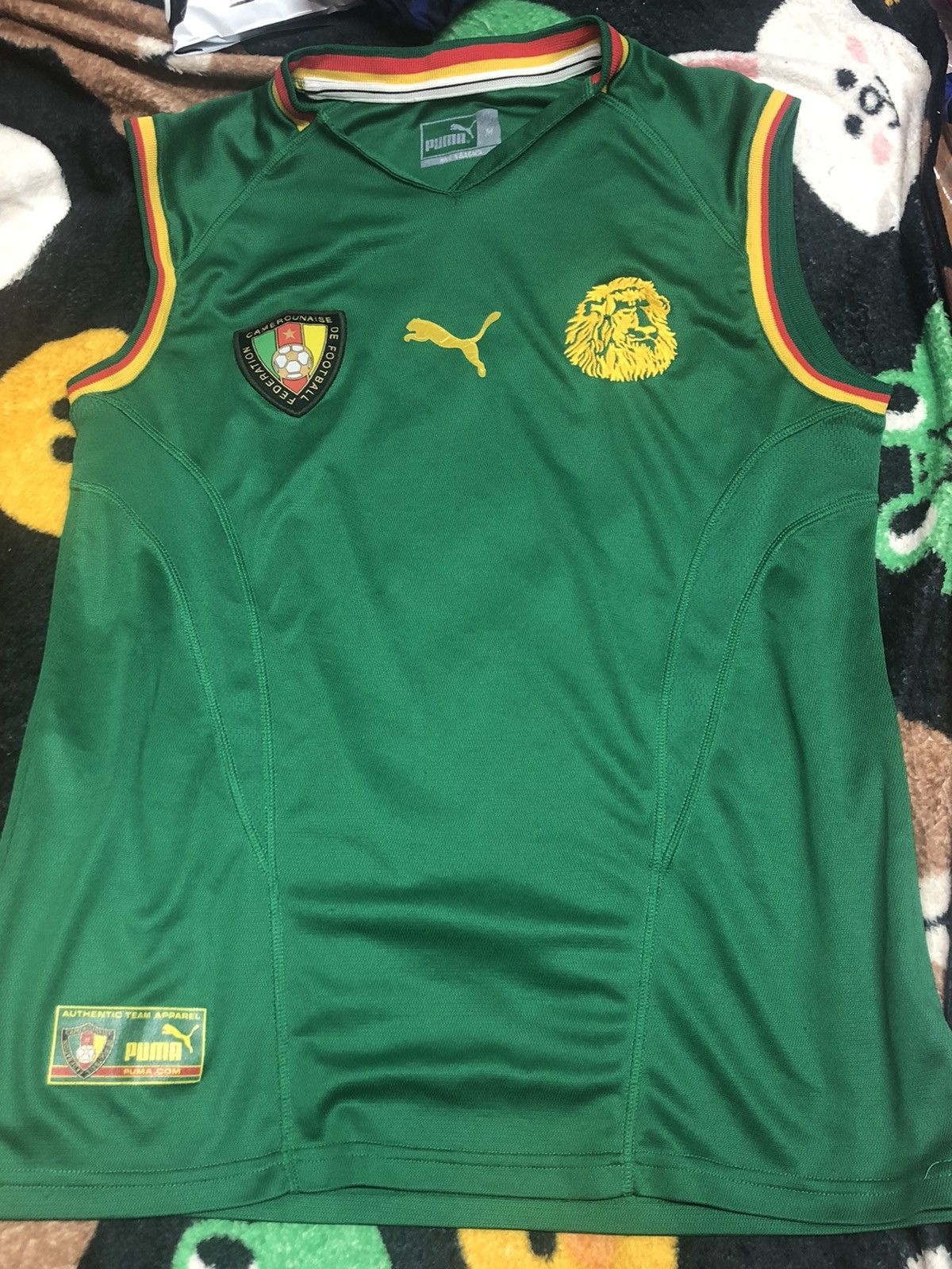 image of Fifa World Cup x Puma Cameroon Worldcup 2002 Home Sleevesless Shirt in Green, Men's (Size Medium)