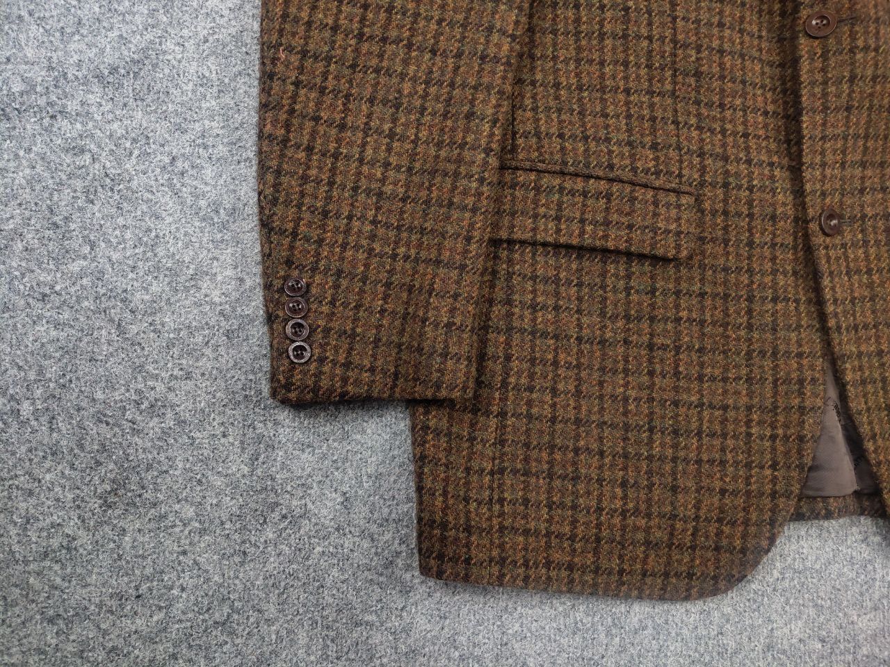 Harris Tweed Vintage 90's Harris Tweed Dark Check Wool Blazer Jacket Size US L / EU 52-54 / 3 - 5 Thumbnail