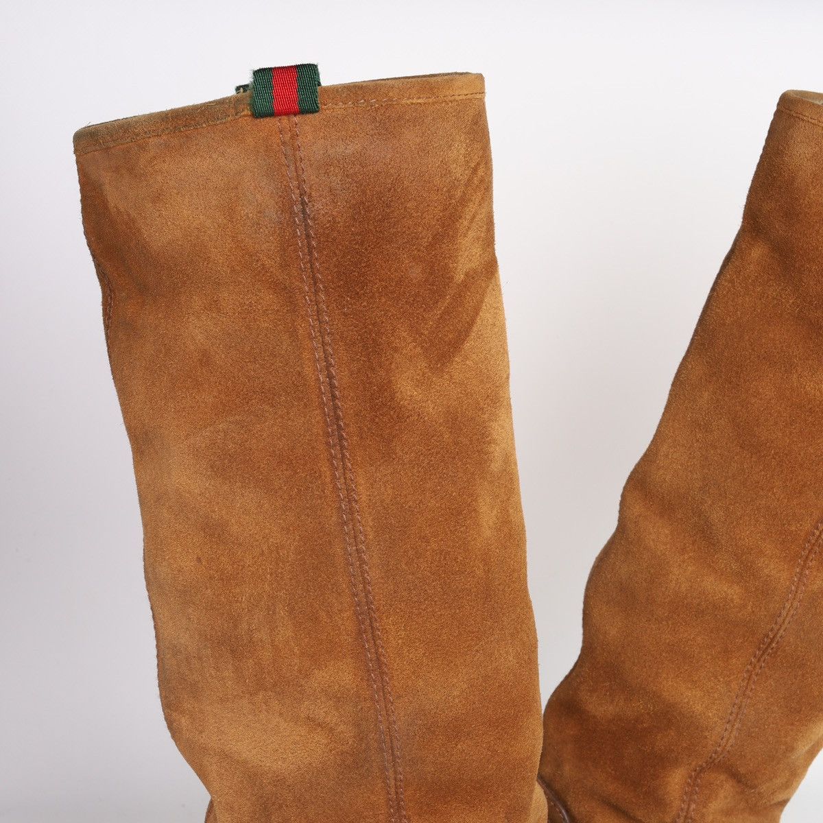Gucci Gucci Suede Shearling Web Boots Brown Saint Moritz High Shoe Size US 8.5 / IT 38.5 - 9 Thumbnail