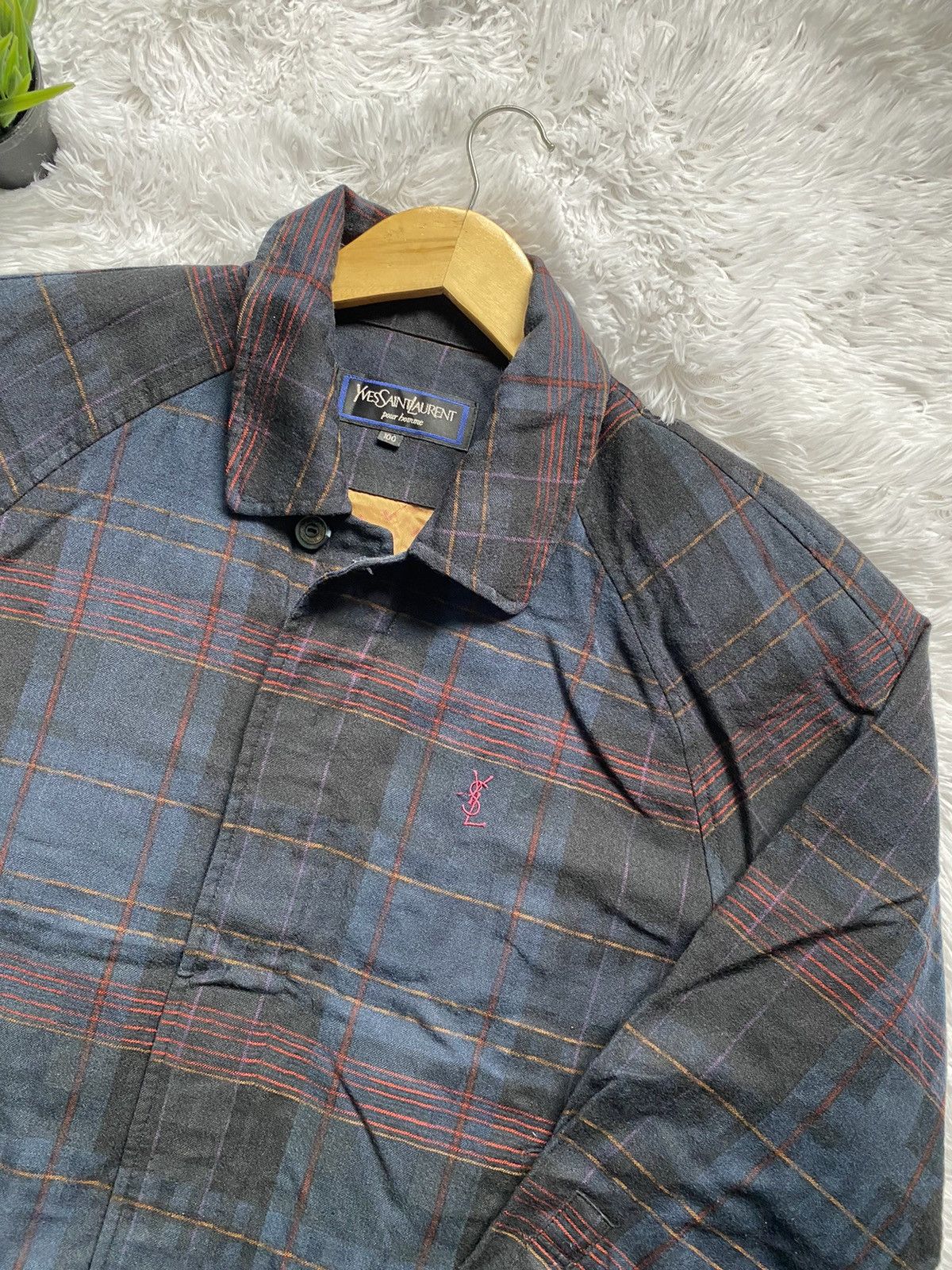 Vintage Vintage Ysl Checker Jacket Size US L / EU 52-54 / 3 - 3 Thumbnail