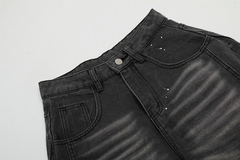 Vintage American street washed distressed splatter ink curved jeans Size US 32 / EU 48 - 3 Thumbnail