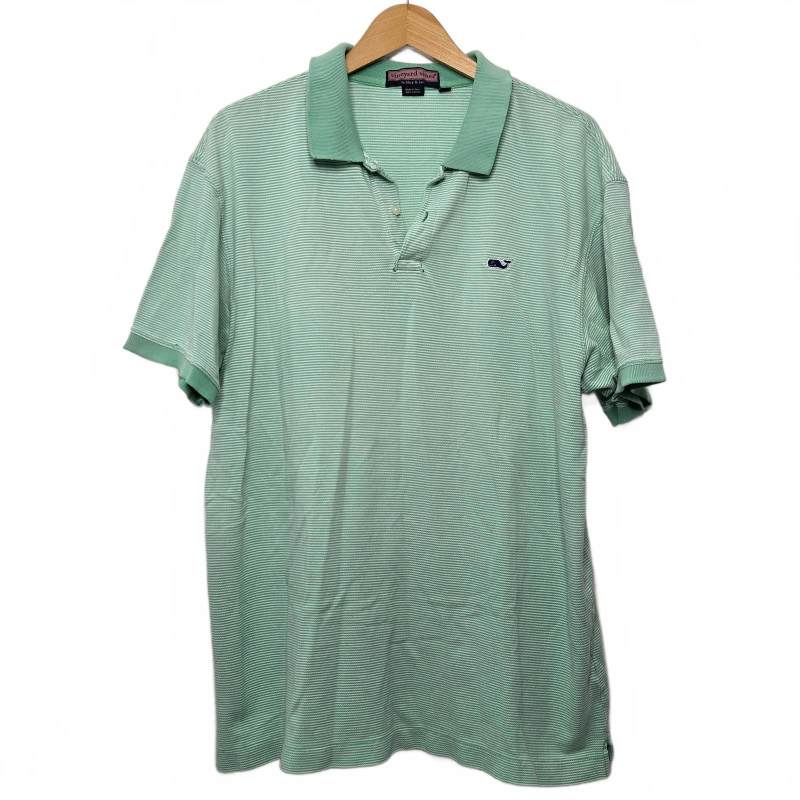 Vineyard Vines Vineyard Vines Polo Men's Large Green White Striped Whale Size US L / EU 52-54 / 3 - 1 Thumbnail