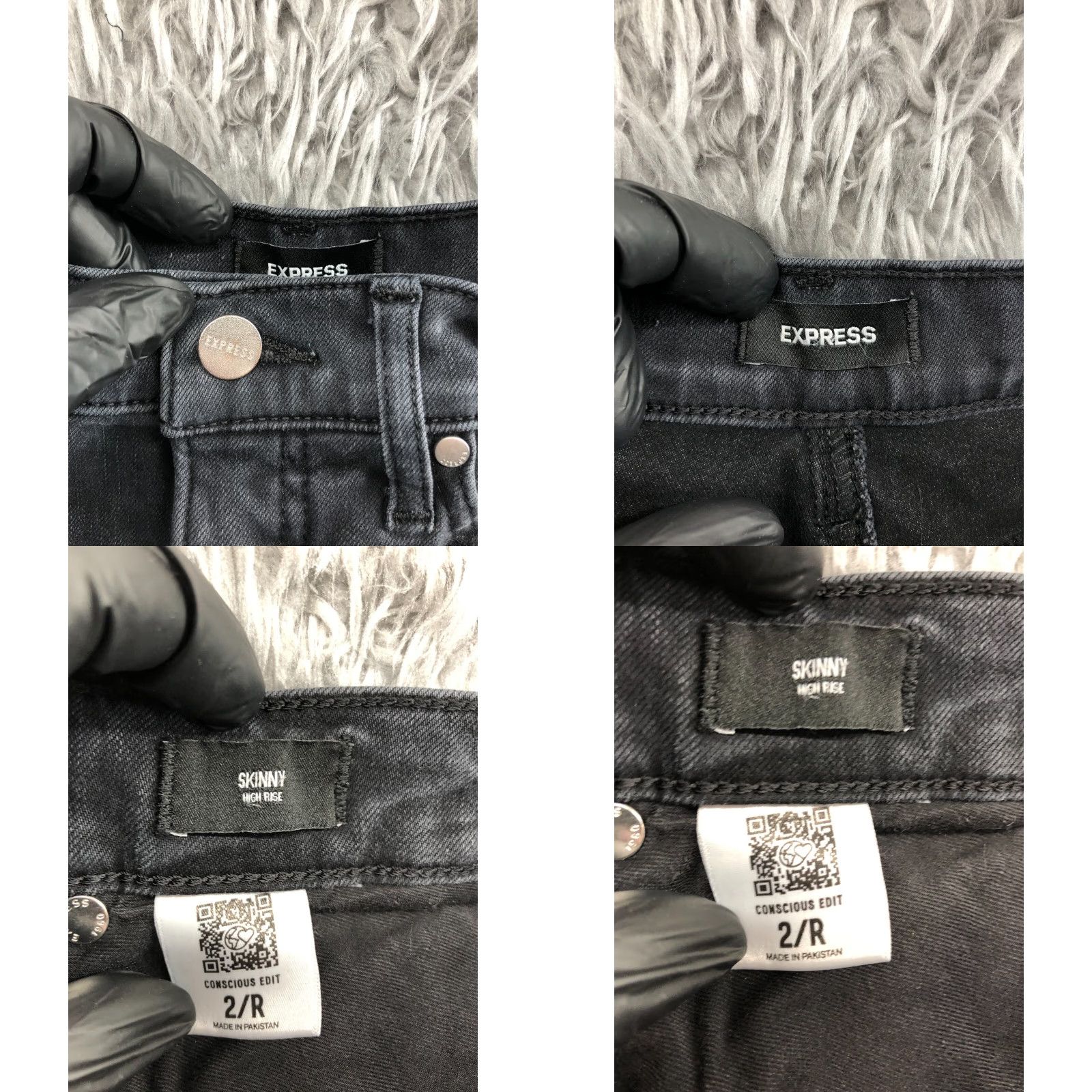 Express Express Jeans Skinny High Rise Size 2 Womens Black Dark Wash Denim 5-Pocket Modern Womens Clothing Size 26" / US 2 / IT 38 - 9 Thumbnail