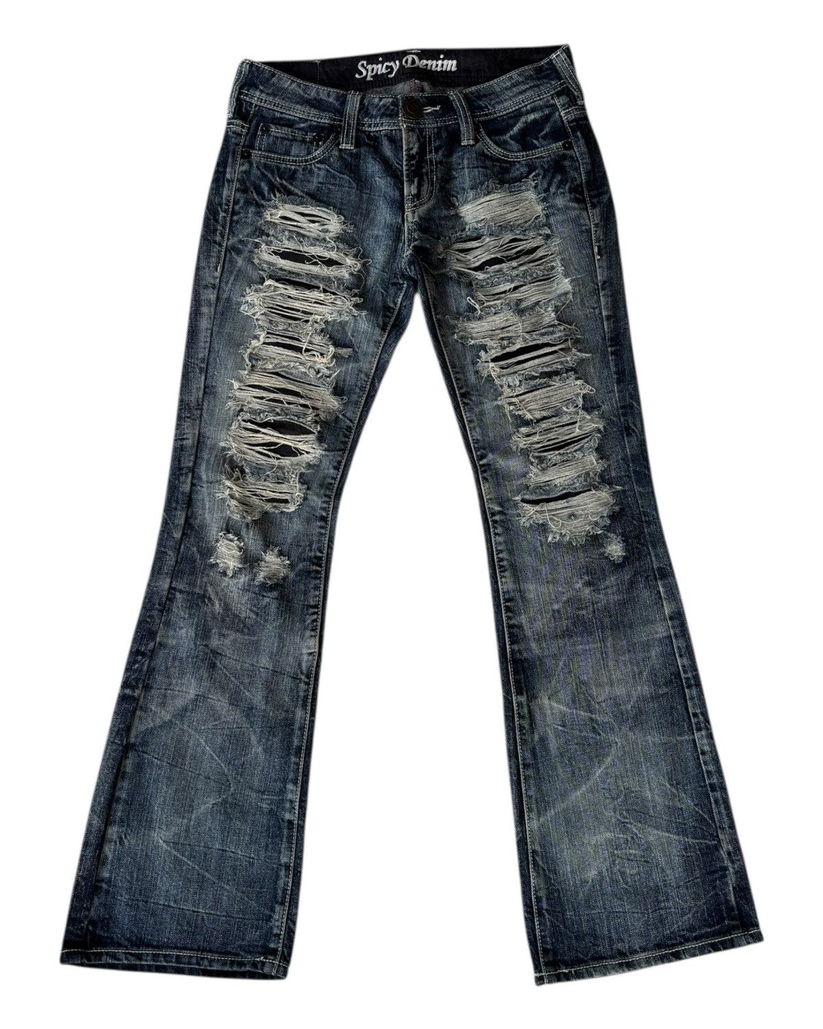 If Six Was Nine × Le Grande Bleu (L.G.B.) × Undercover Vintage Flared Jeans Spicy Denim Seditionaries Punk Jean Size US 29 - 7 Thumbnail