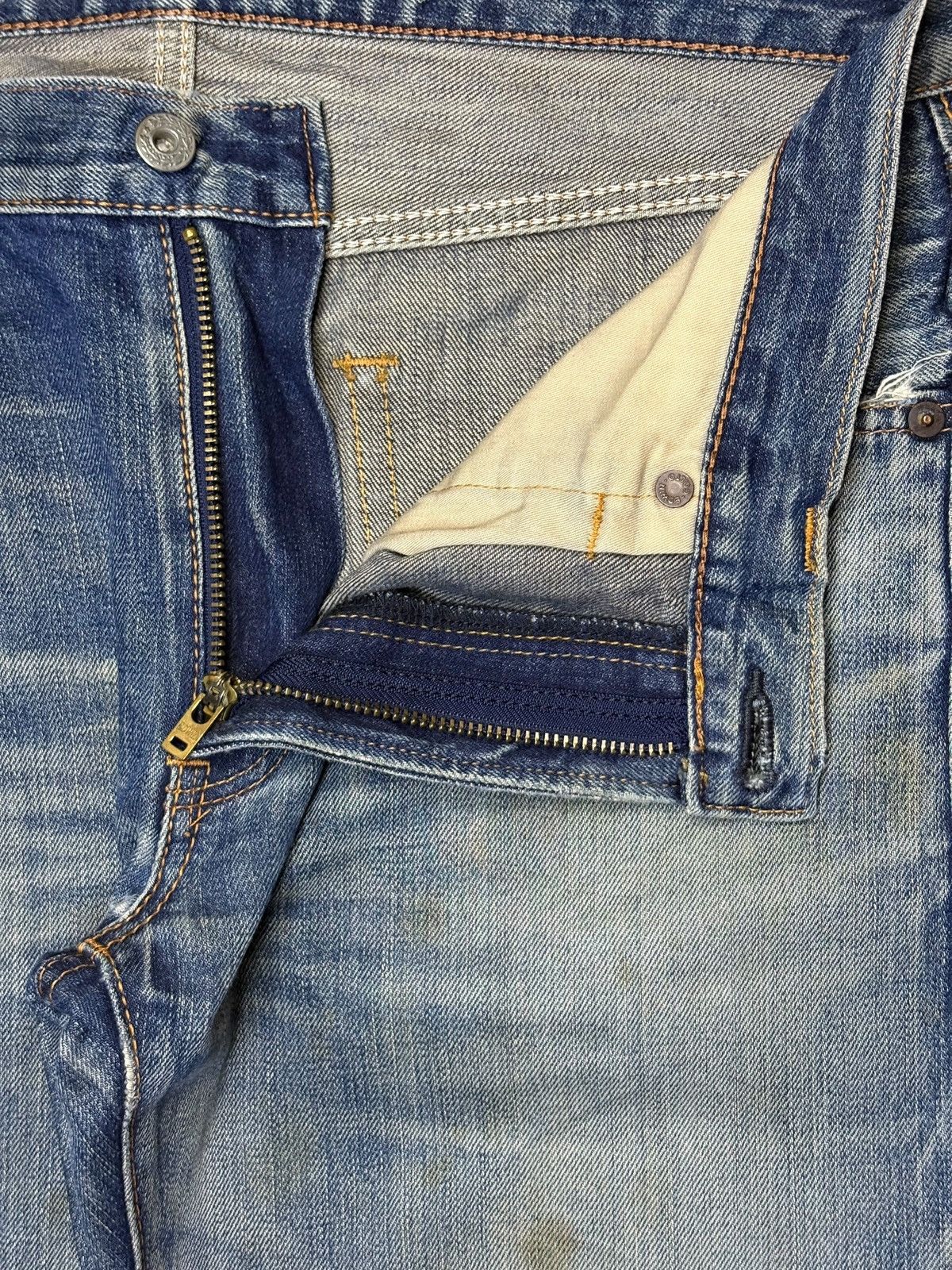 Edwin × Japanese Brand Vintage Japanese Edwin Mud Wash Distressed Loose Jeans Size US 33 - 9 Thumbnail