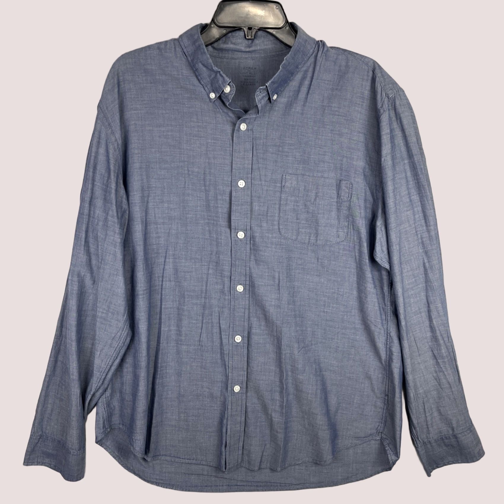 J.Crew J.CREW Shirt XL Blue Chambray Lightweight Button-Up Pocket Mens Size US XXL / EU 58 / 5 - 1 Thumbnail