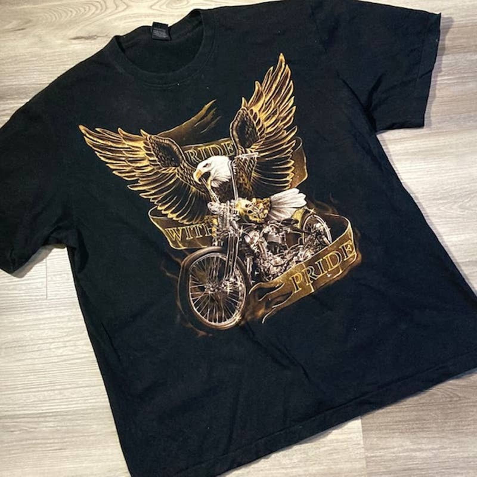 Other Rock Eagle Ride With Pride Short Sleeve Graphic Tshirt Black Size US XL / EU 56 / 4 - 1 Thumbnail