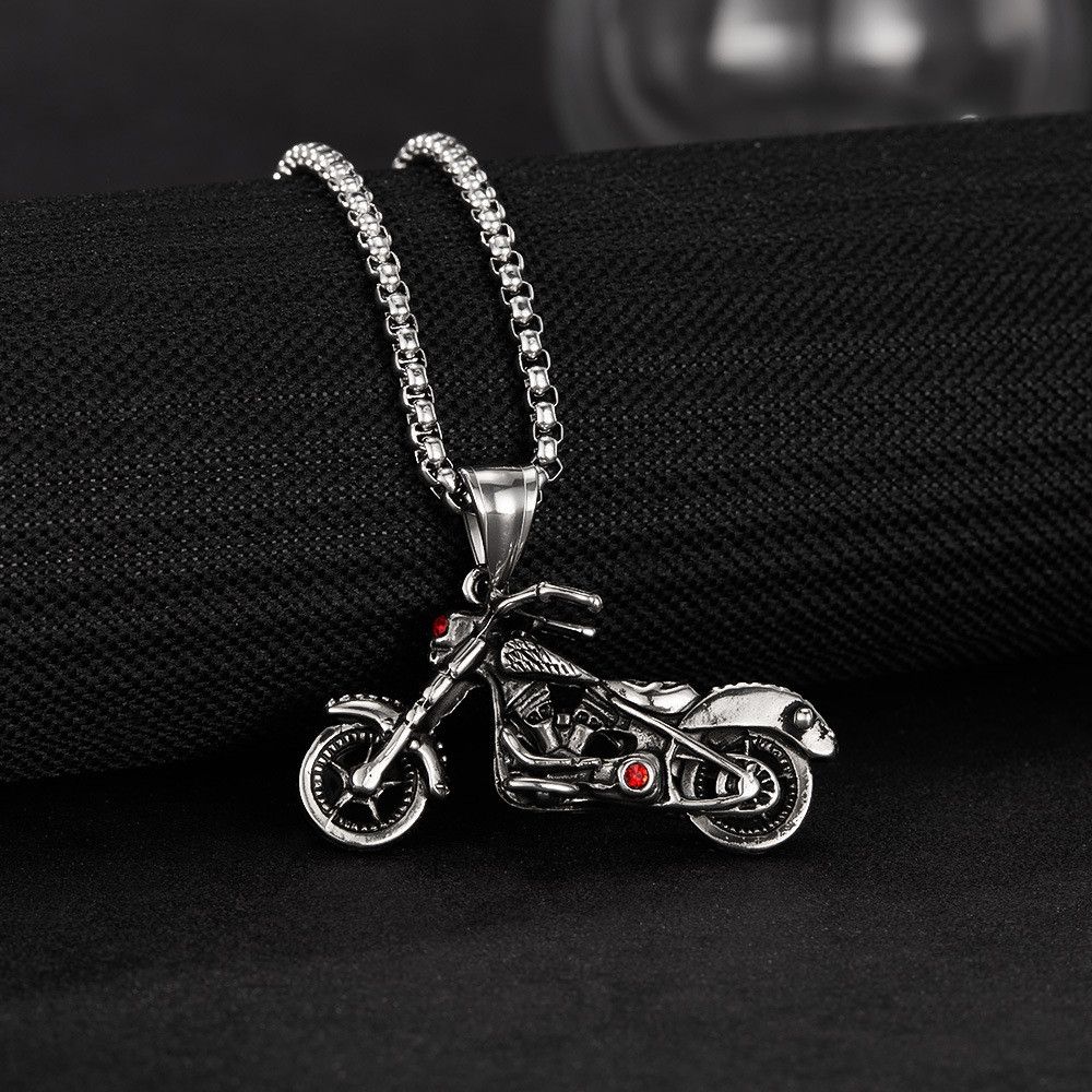 Designer × Japanese Brand Stainless Steel Necklace Cubic Zirconia Motorcycle Pendant Size ONE SIZE - 5 Thumbnail