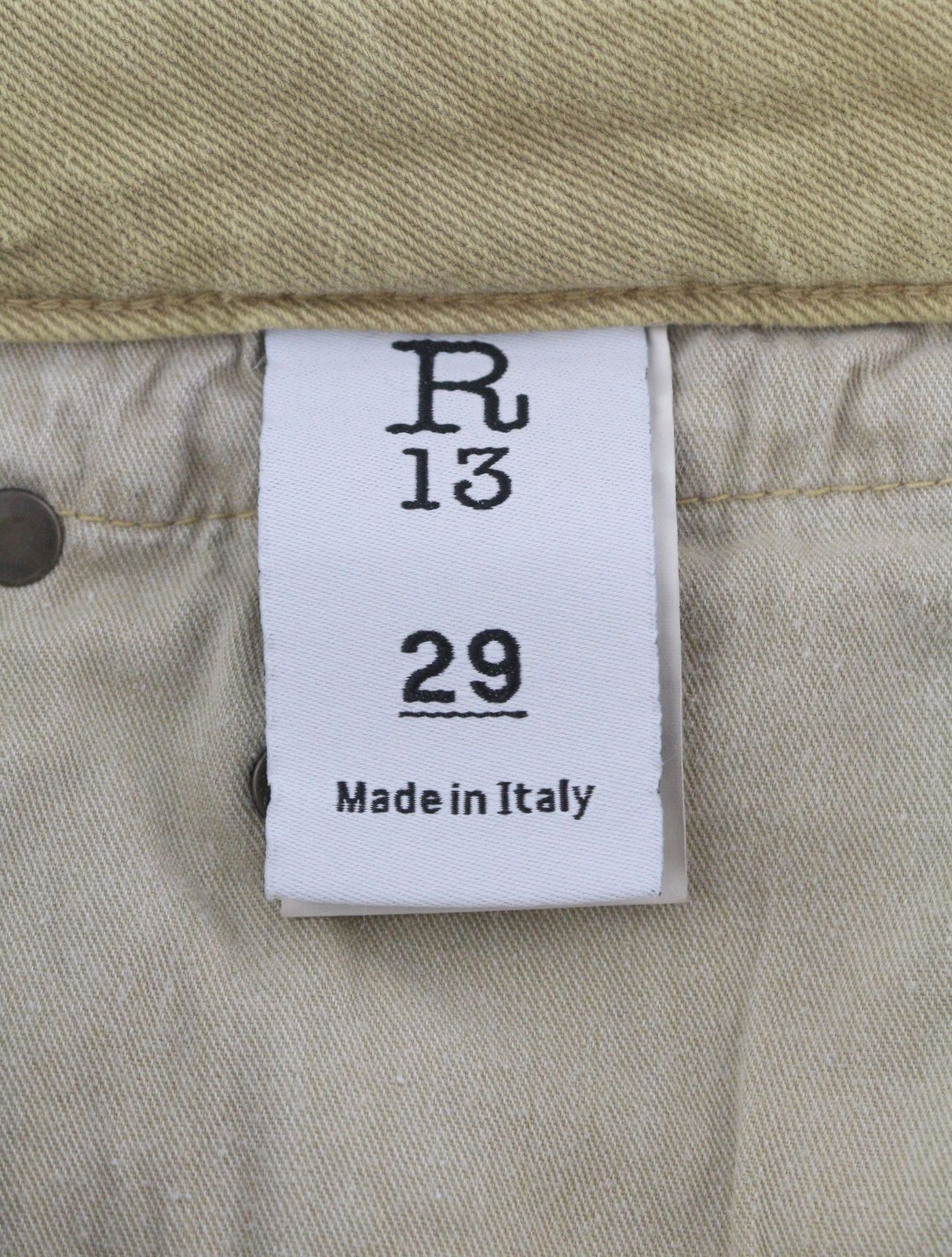 R13 BOY STRAIGHT 29 Khaki Stretch Washed Ankle Casual 86289 Size 29" - 9 Thumbnail