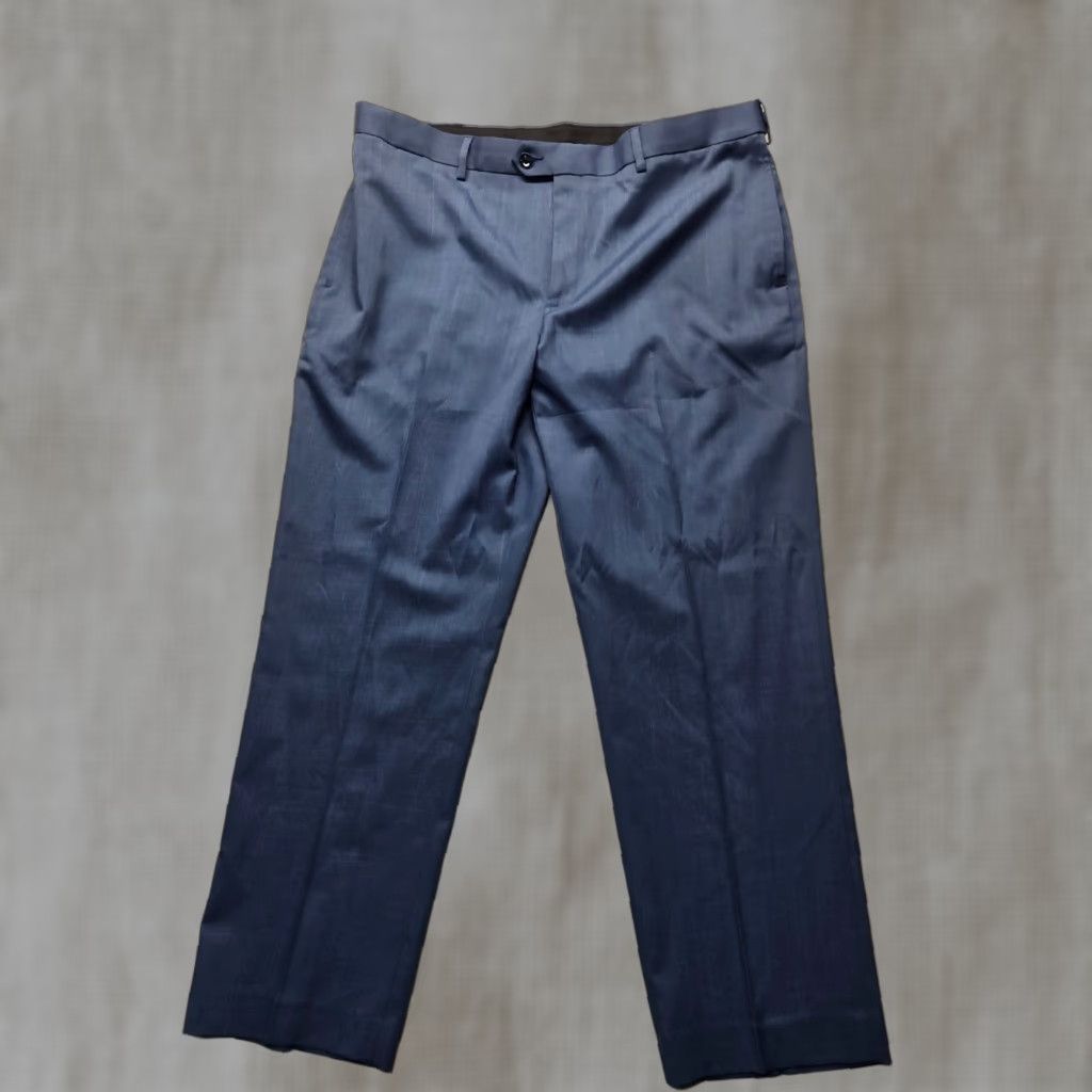 Savane Savane Navy Blue Dress Pants Men 38 x 29 Flat Front Casual Solid 64% Polyester 34% Rayon 2% Spandex Pants Mens Size US 38 / EU 54 - 1 Thumbnail
