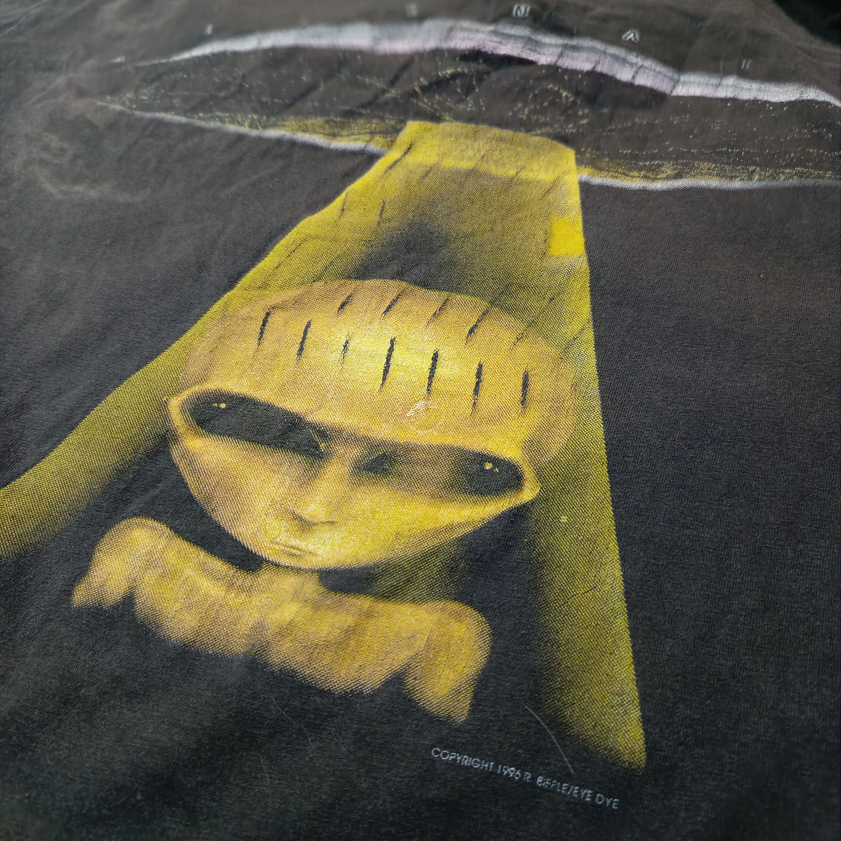 Alien Workshop 🔥🔥 Vintage 90s Alien Workshop Bighead Baggy Black Faded Tee Size US XL / EU 56 / 4 - 7 Thumbnail